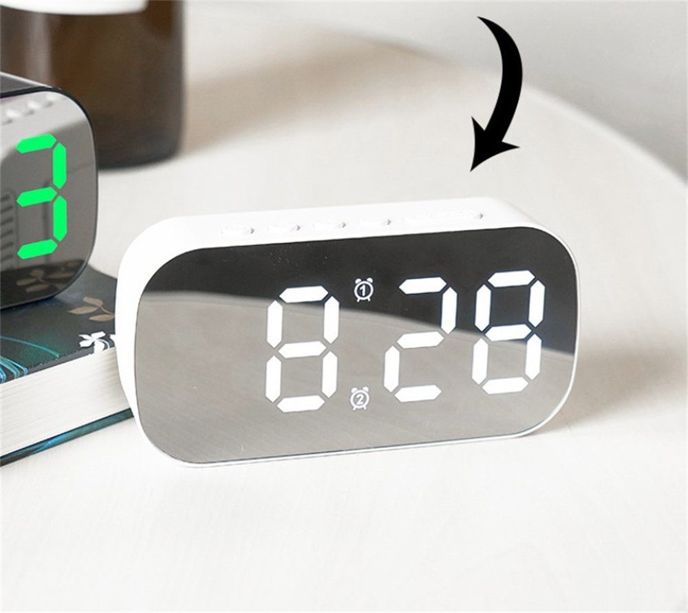 Dekorative Digital, Tischuhr Digital Uhr mit Moduls Anzeige Wecker Spiegel-Wecker, mit Snooze Wecker