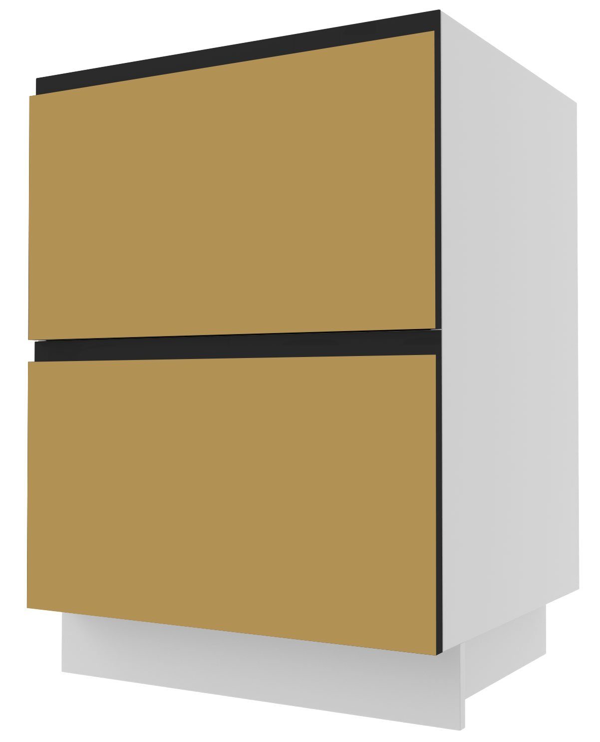 Diese Woche im Angebot Feldmann-Wohnen Unterschrank super Schubladen matt & 60cm Front- (Teilauszug) Velden 2 Korpusfarbe wählbar gold grifflos