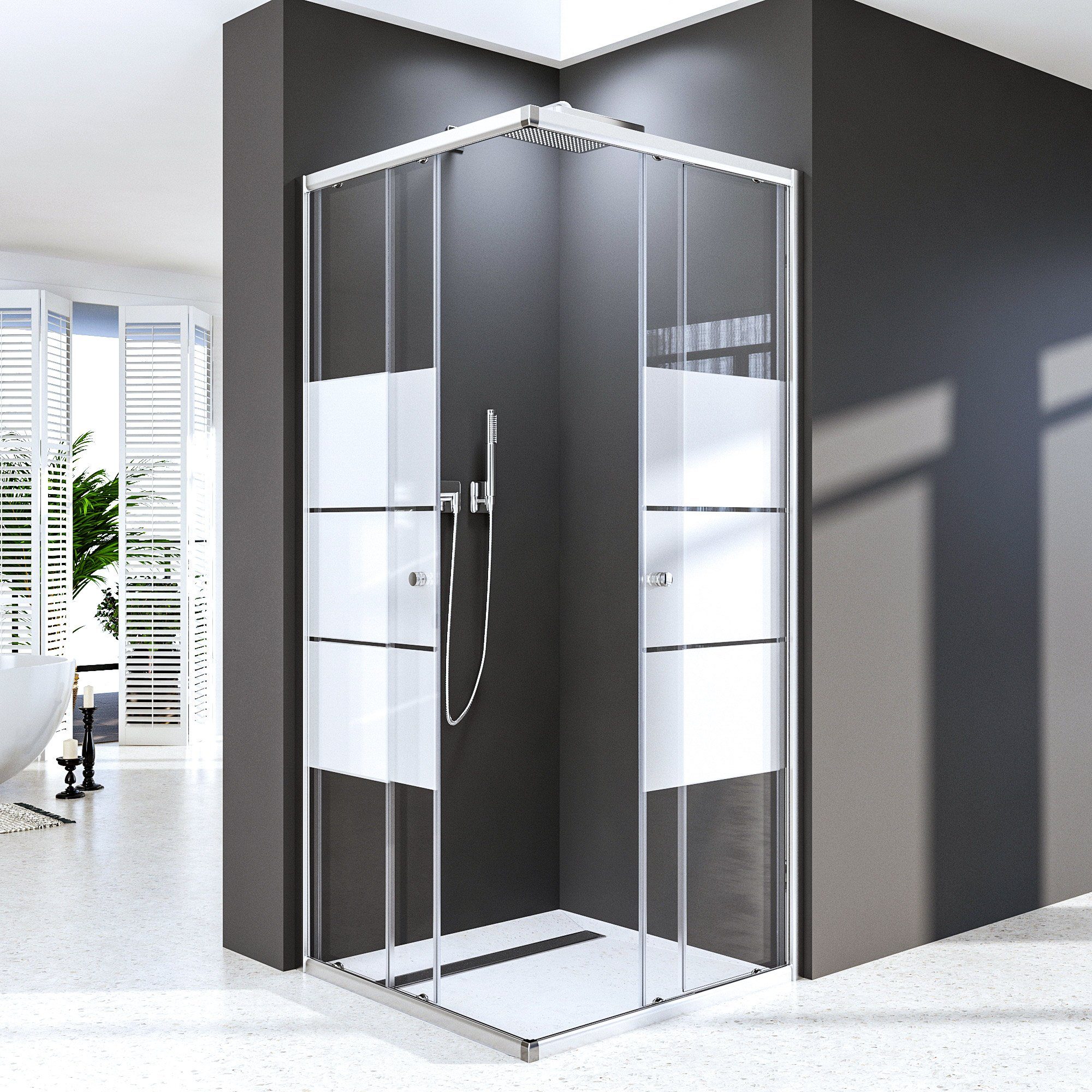 Boromal Eckdusche Duschkabine 80x80 Schiebetür Eckeinstieg günstig online kaufen
