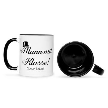 GRAVURZEILE Tasse mit Spruch - Mann mit Klasse, Keramik, Farbe: Schwarz & Weiß
