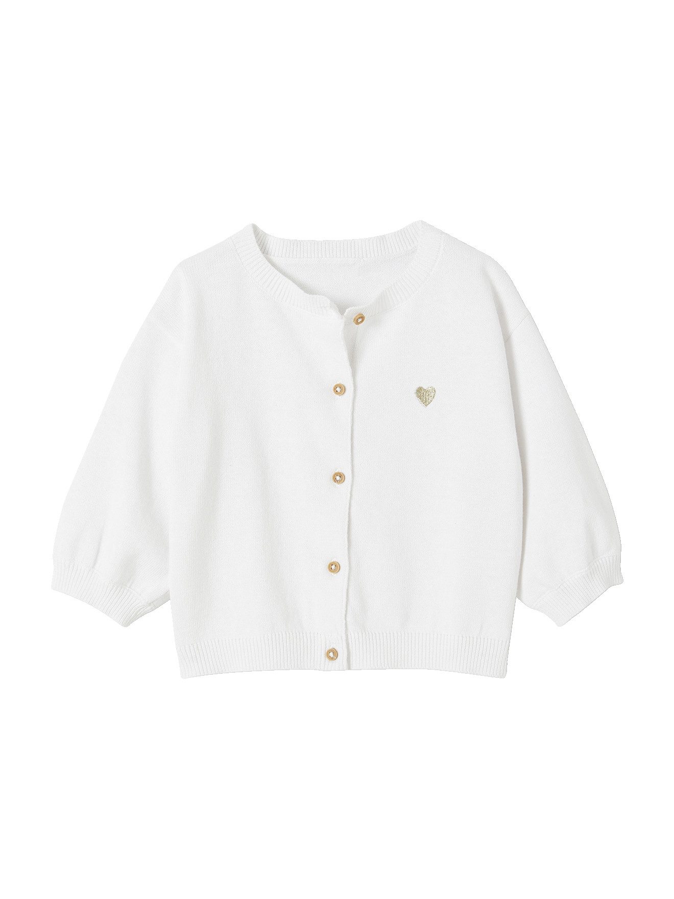 Strickjacke Baby Cardigan mit Herzstickerei BASIC