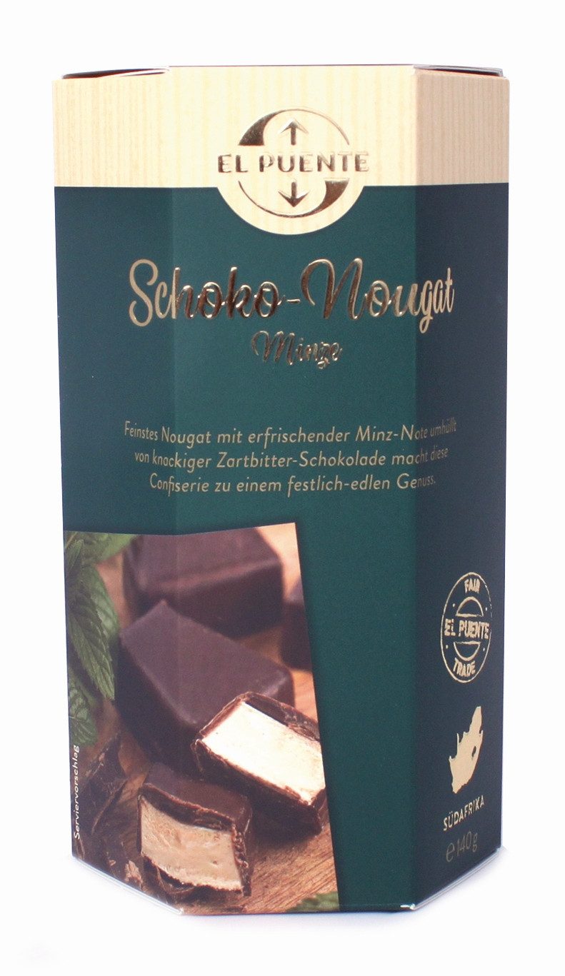 El Puente Knabberei Schoko-Nougat mit Minze, Fair Trade, Glutenfrei, Fair Trade