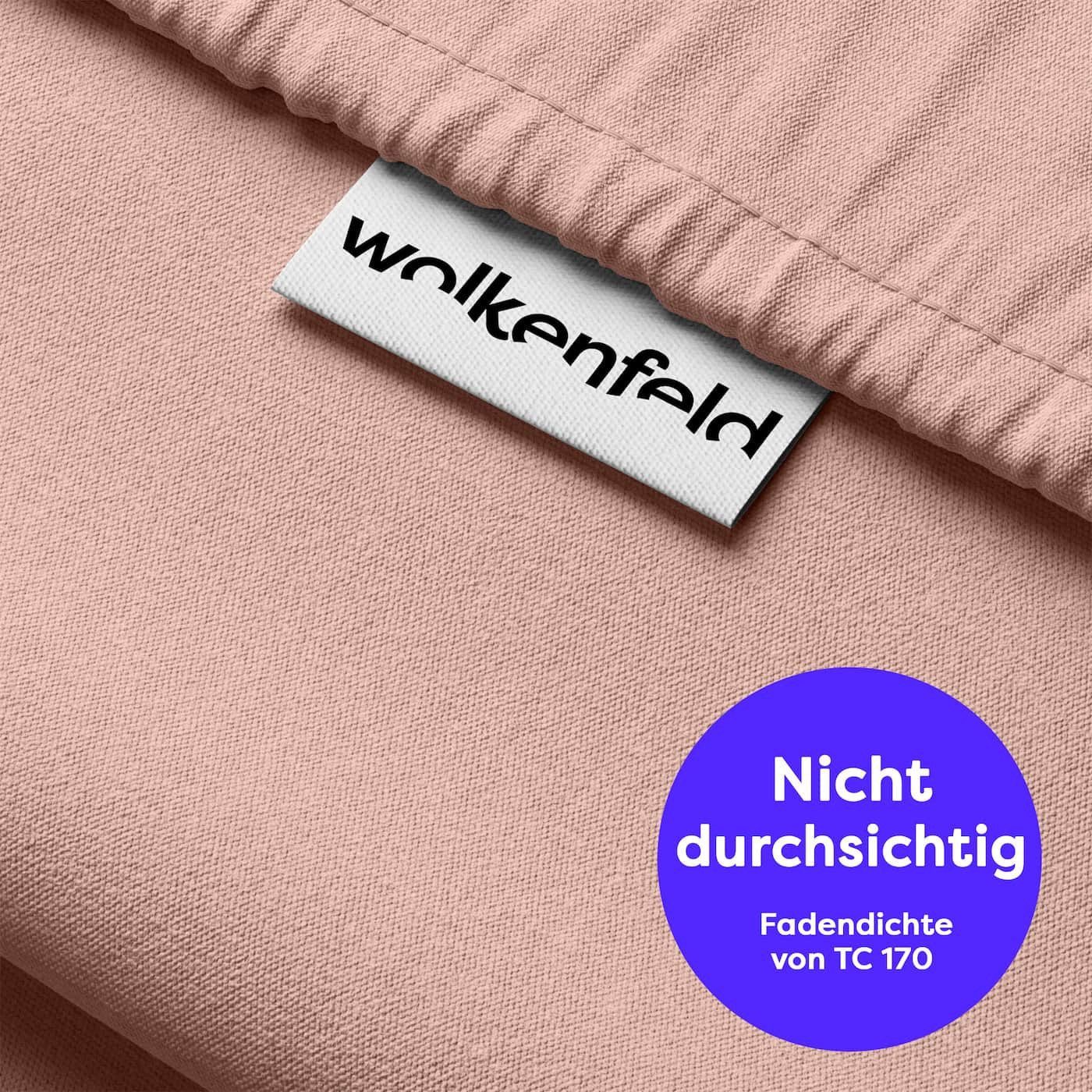 Wolkenfeld Bettwäsche Renforcé Bettwäsche Baumwolle - Natürlich weiches Schlafgefühl, Renforcé, 3 teilig, 135x200 cm, 155x220 & Übergrößen I inkl. Kissenbezüge  – Bild 4 von 5
