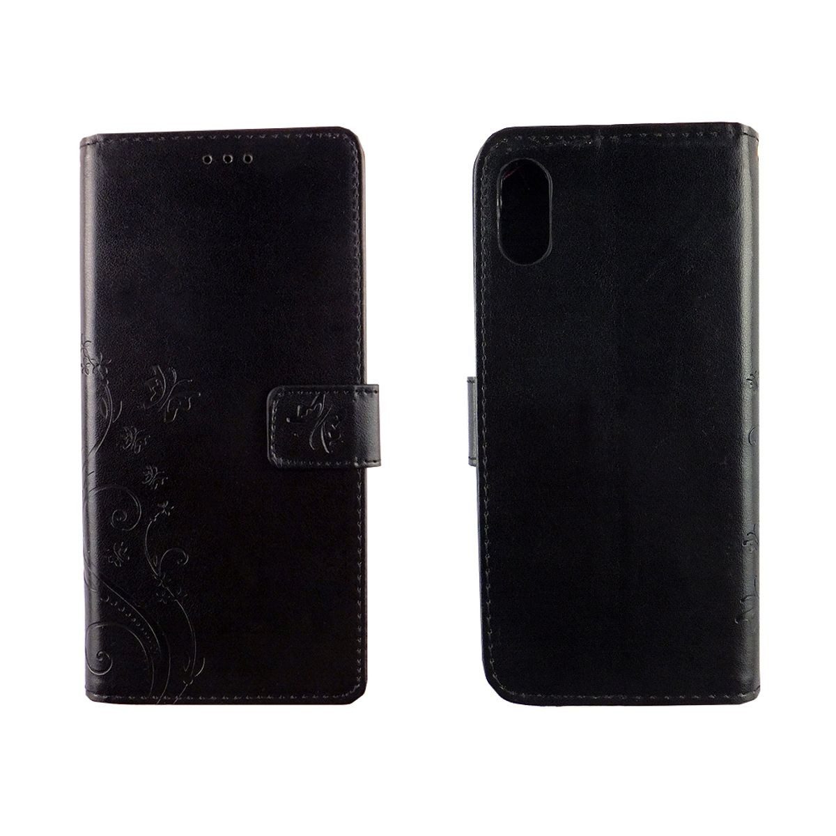König Design Handyhülle Apple iPhone XS, Apple iPhone XS Handyhülle Bookcover Schwarz