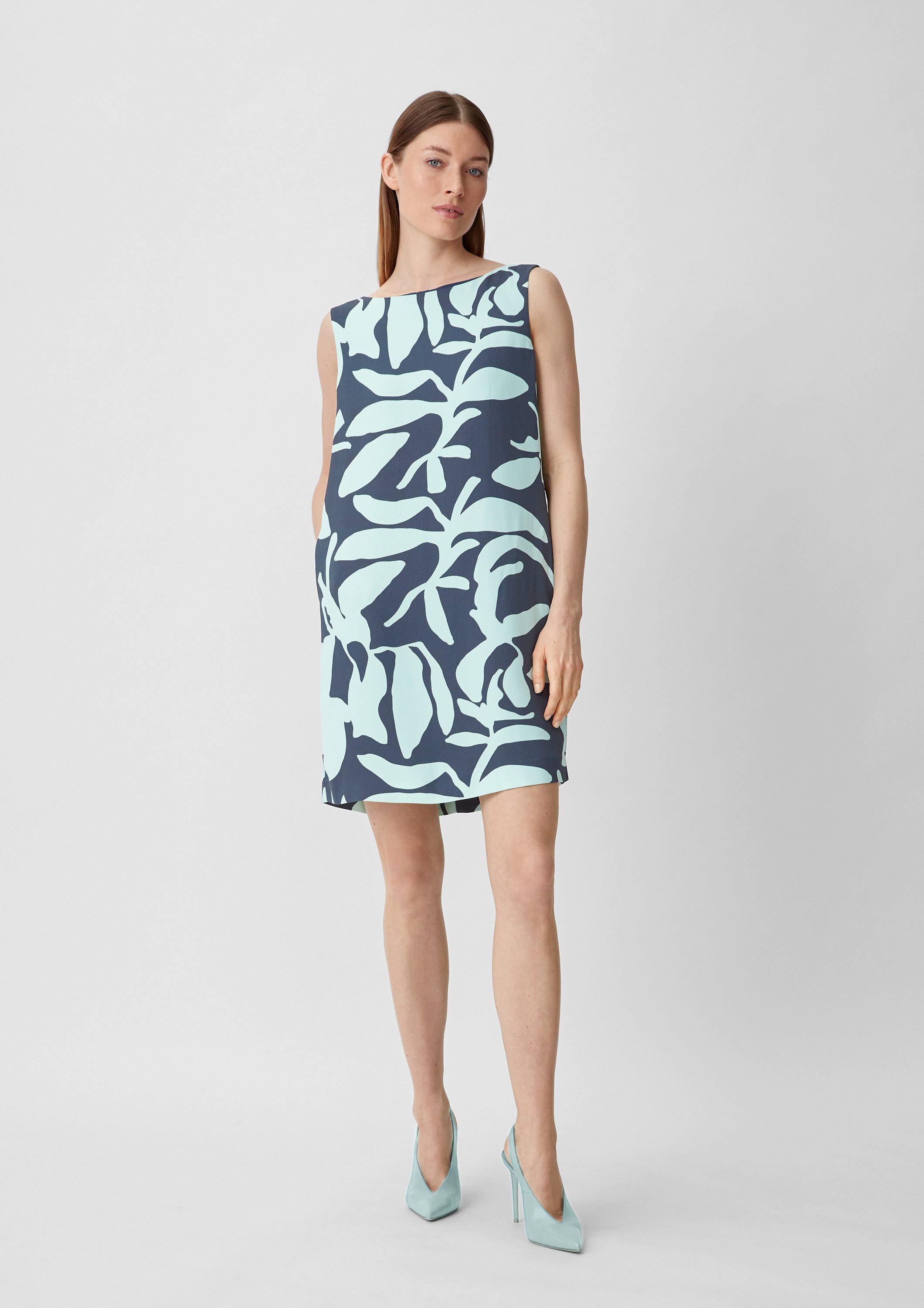 comma Minikleid Kleid Kurzes Kleid aus Crêpe