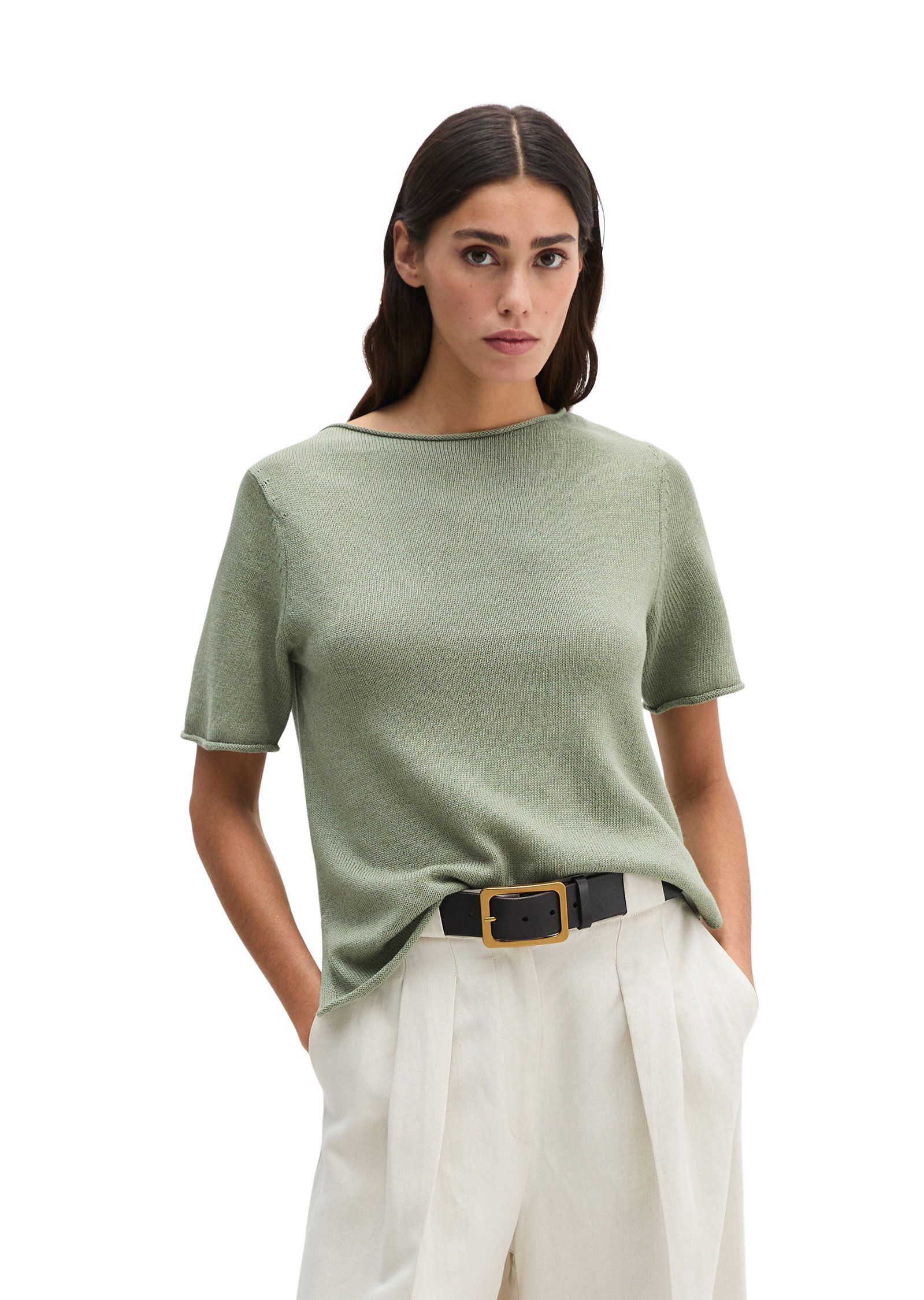 Marc O'Polo Strickpullover aus Organic-Cotton-Leinen-Mix