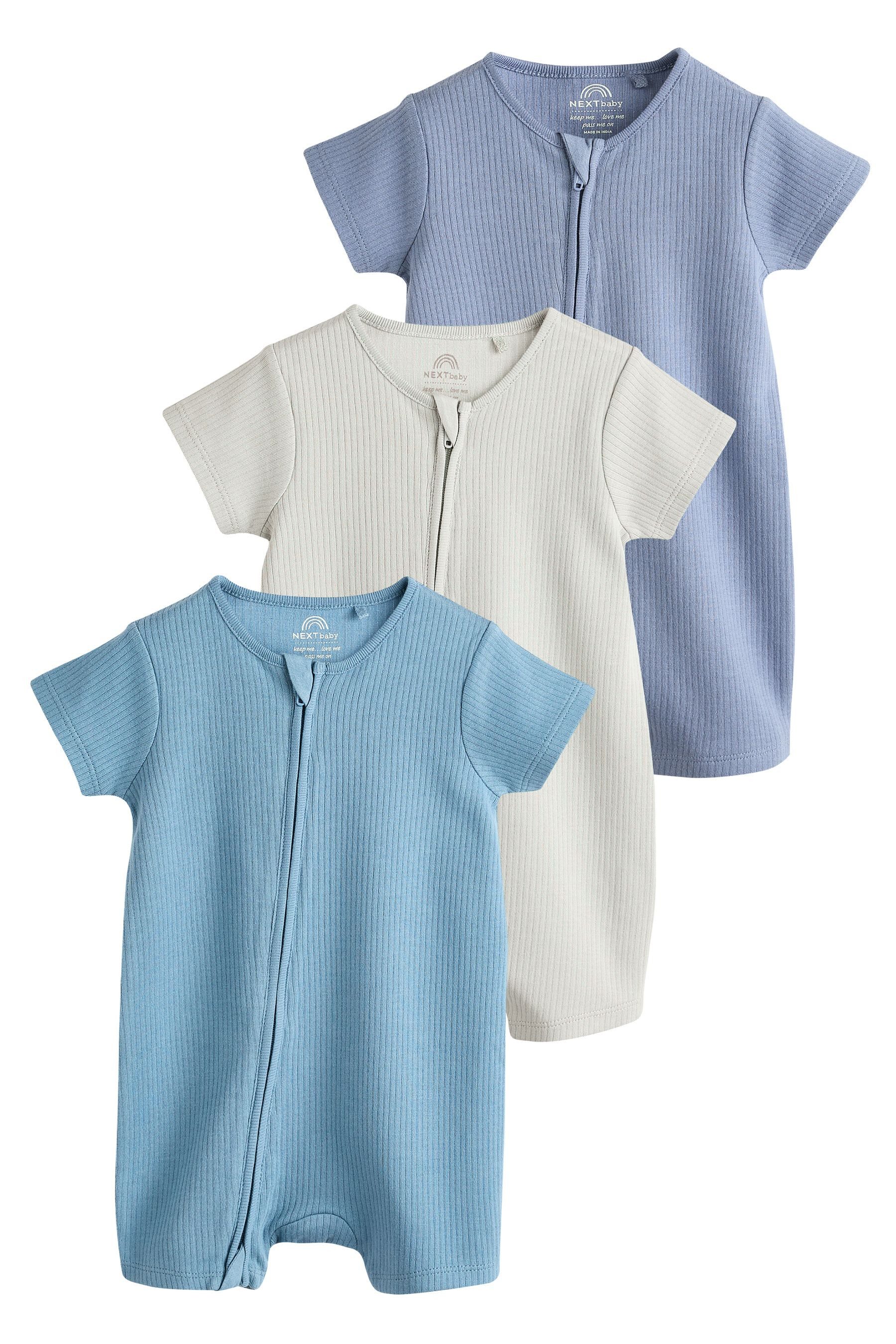Strampler 3er-Pack Baby-Strampler mit 2-Wege-Reißverschluss