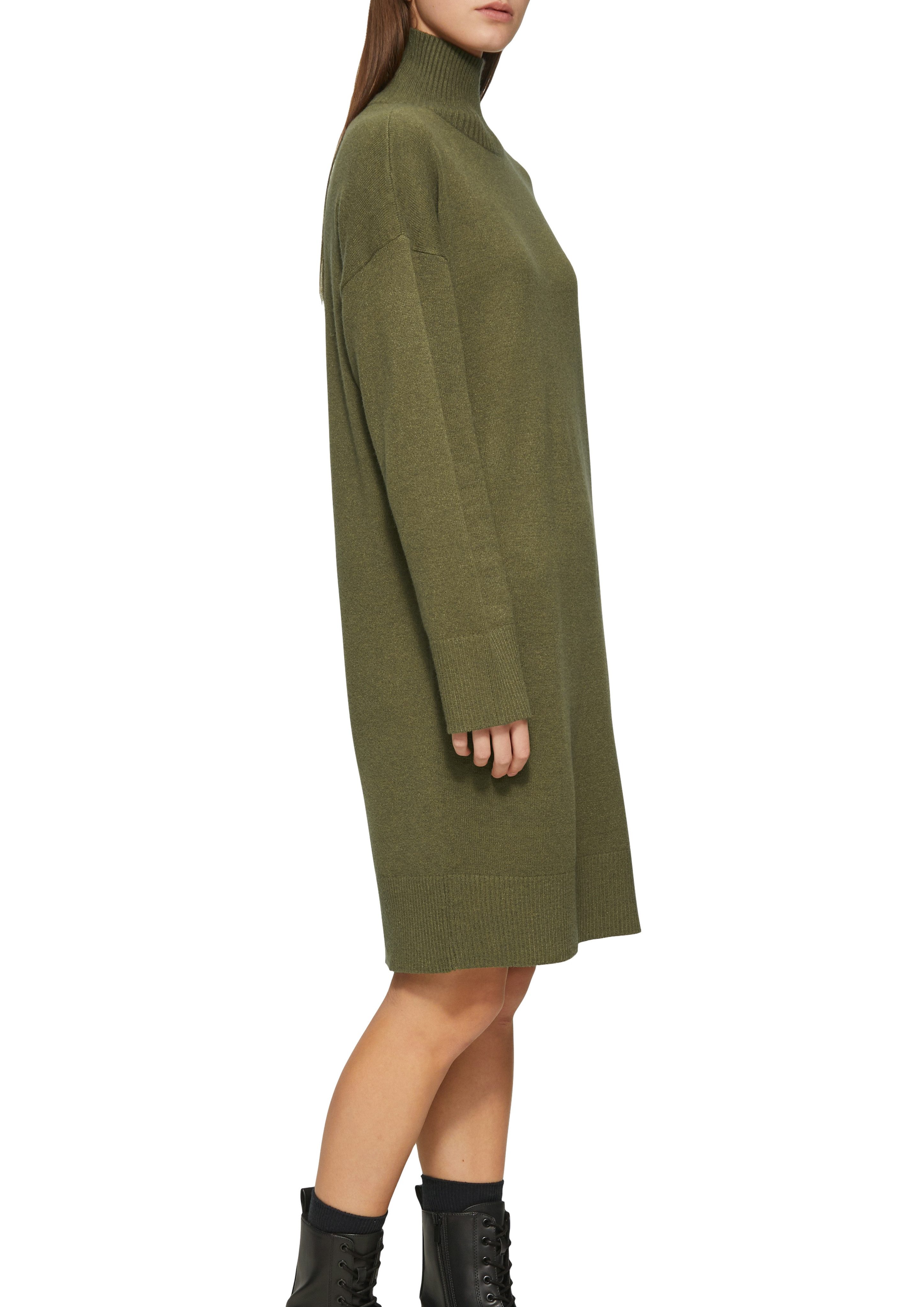 QS Strickkleid mit geripptem Stehkragen günstig online kaufen