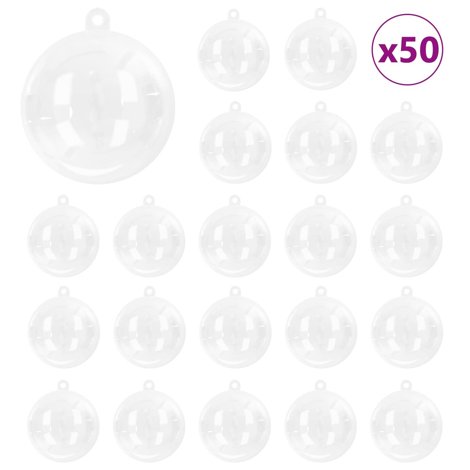 vidaXL Christbaumschmuck Weihnachtskugel-Set 50 pcs Transparent Ø 5 cm Kuns günstig online kaufen