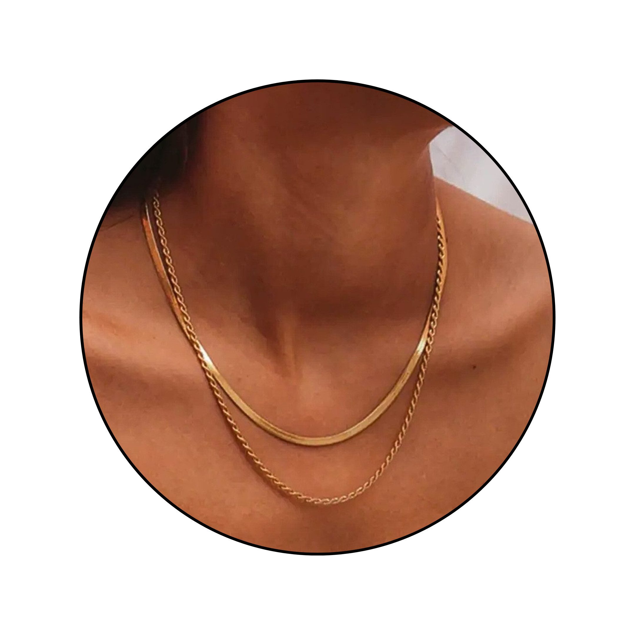 GOLDKLEIN Edelstahlkette Edelstahl vergoldet Schmuck doppelt gedreht, Damen günstig online kaufen