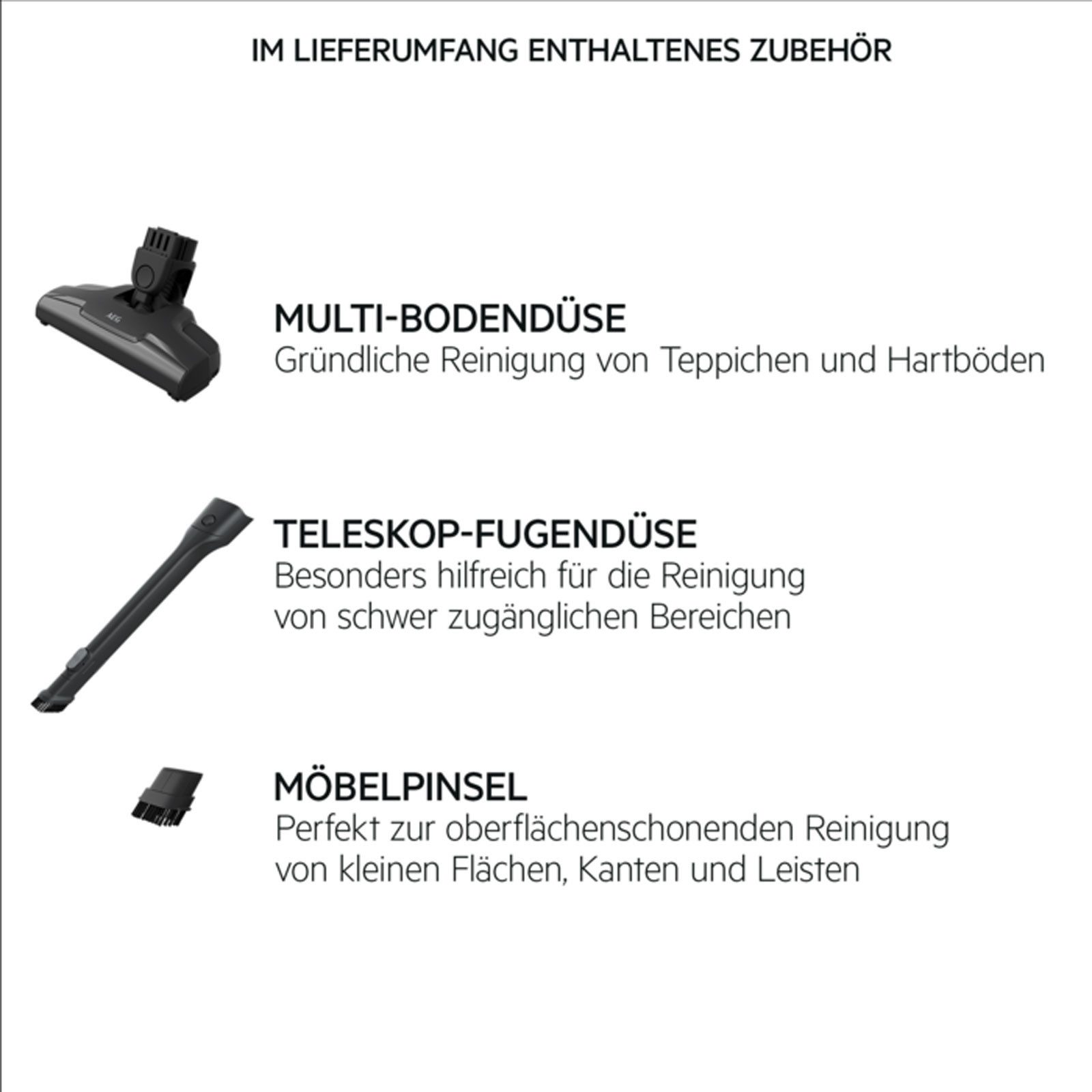 AEG Bodenstaubsauger AS52CB18DG, beutellos mit Stiel, lange Laufzeit
