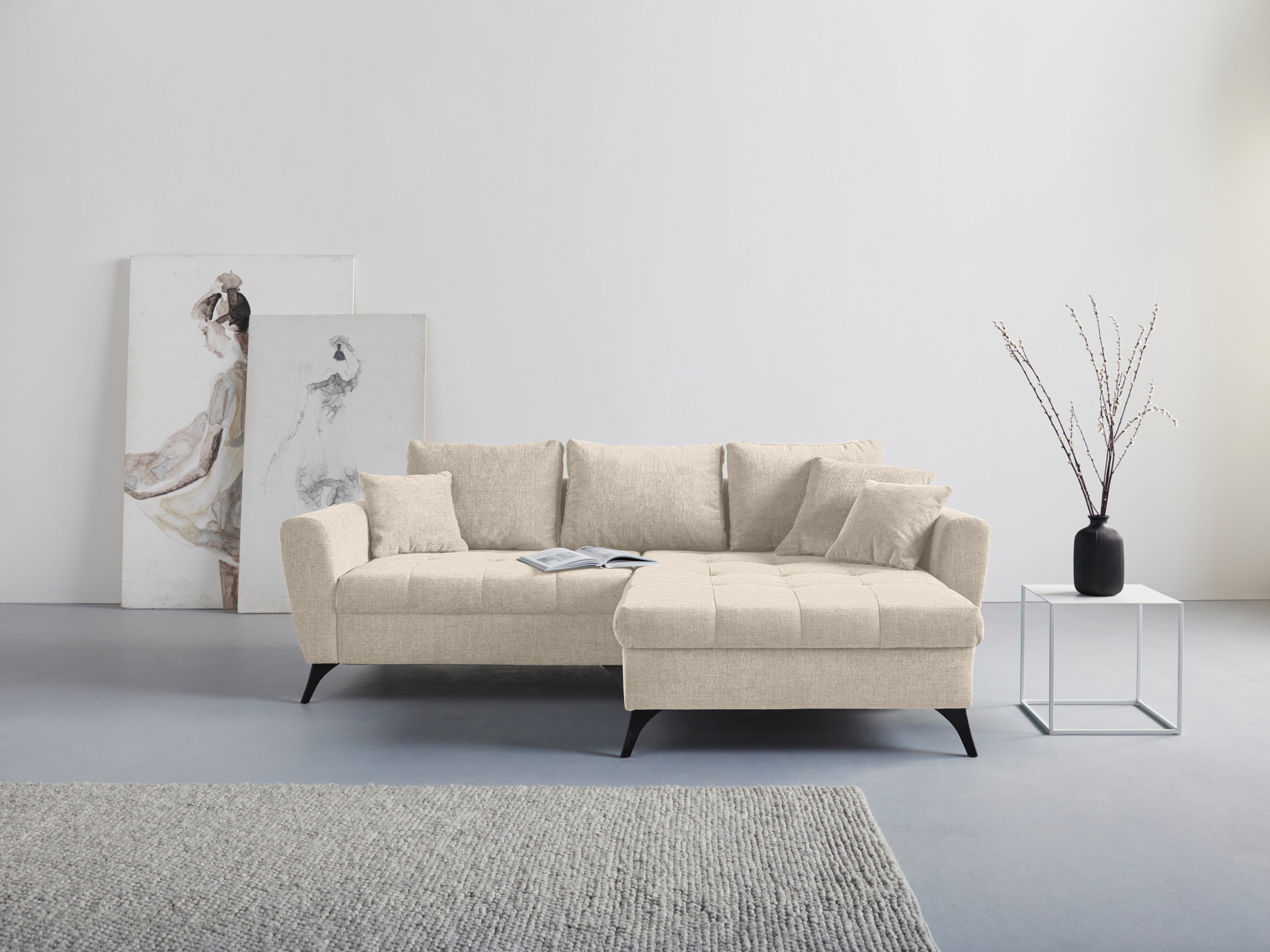 INOSIGN Ecksofa Lörby, Belastbarkeit bis 140kg pro Sitzplatz, auch mit Aqua clean-Bezug