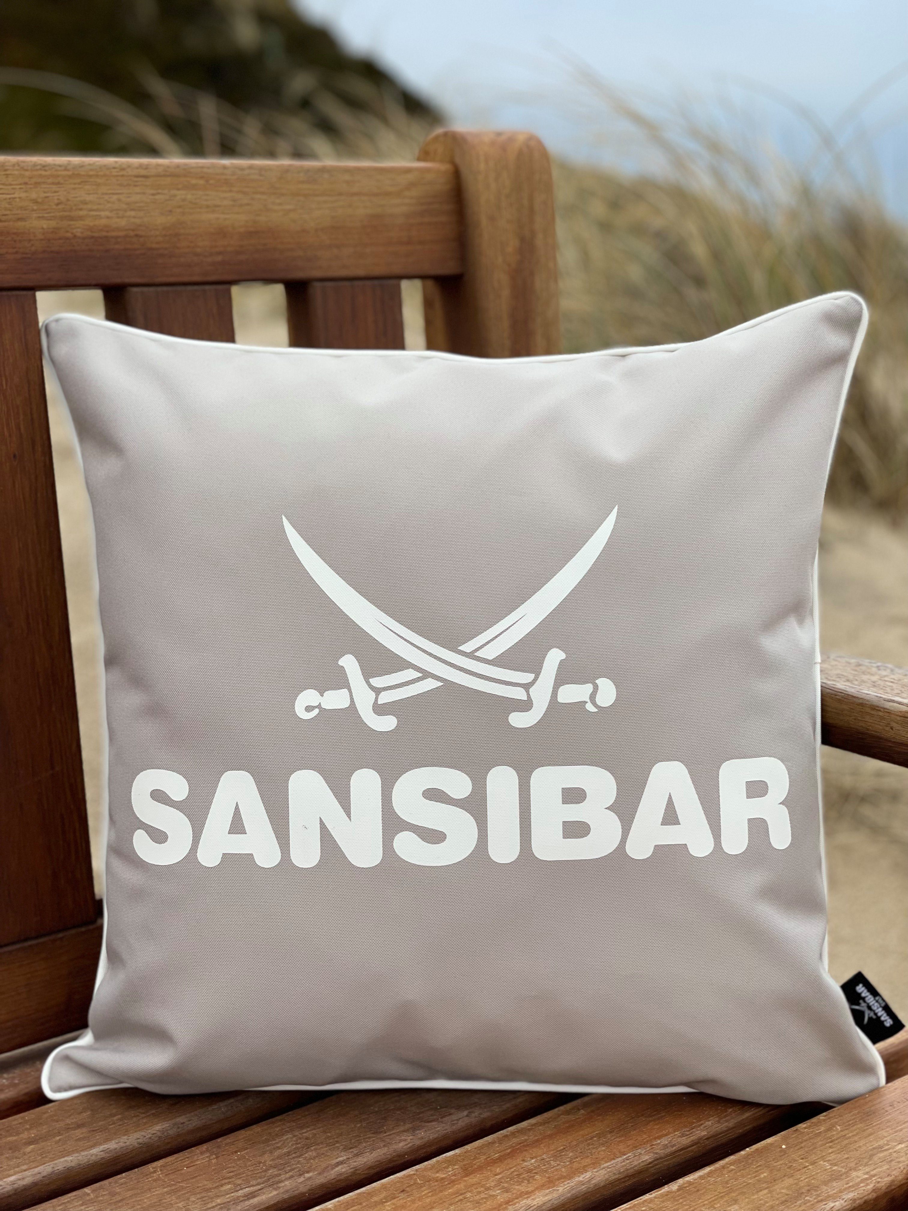 Sansibar Sylt Dekokissen Outdoor Kissen Sansibar (1 Stück), Logodruck, 45x45 cm, Kissenfüllung, Outdoor geeignet, wasser- und schmutzabweisend