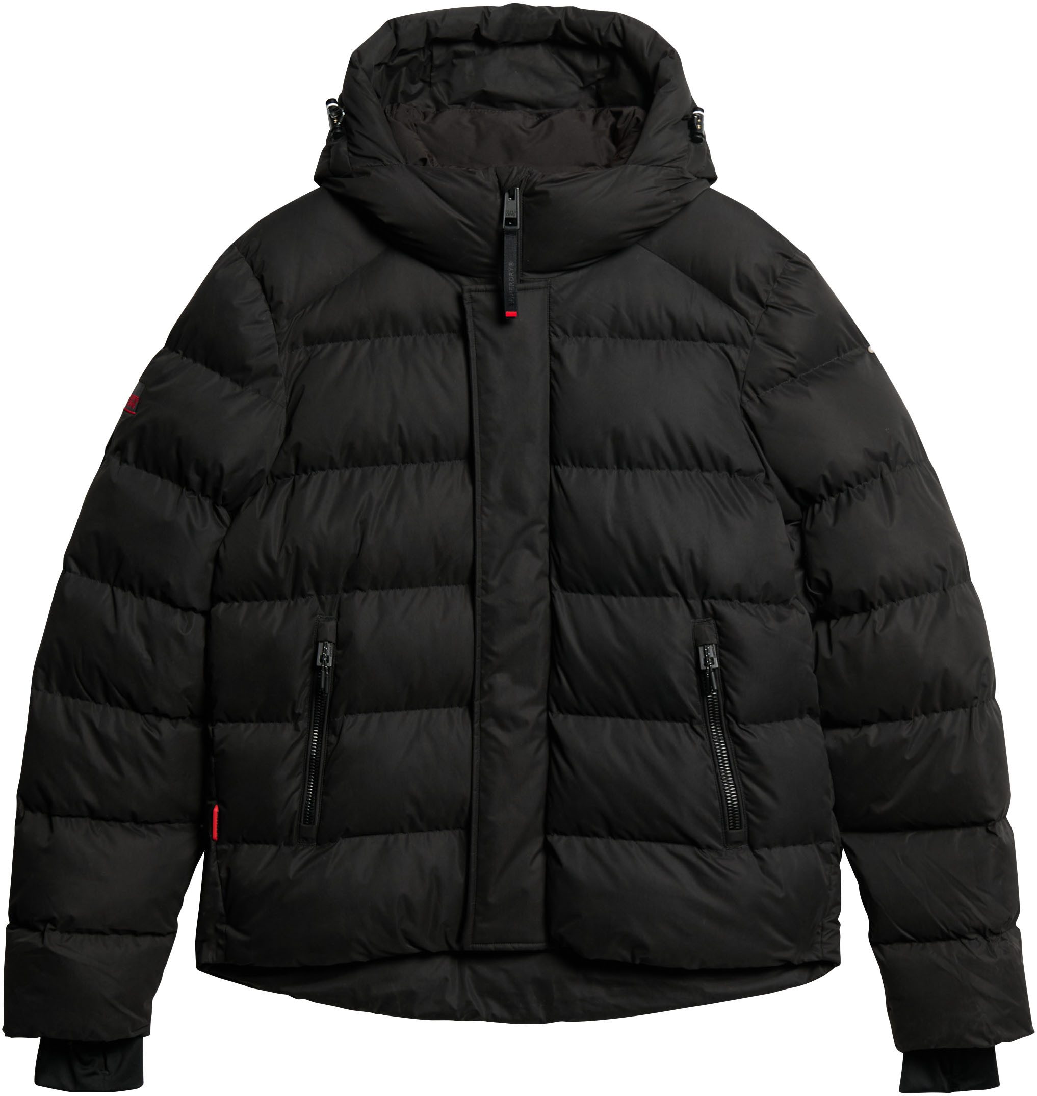 Superdry Steppjacke HOODED MICROFIBRE SPORT PUFFER Relaxed Fit, aus Polyester, pflegeleicht, unifarben – Bild 3 von 4