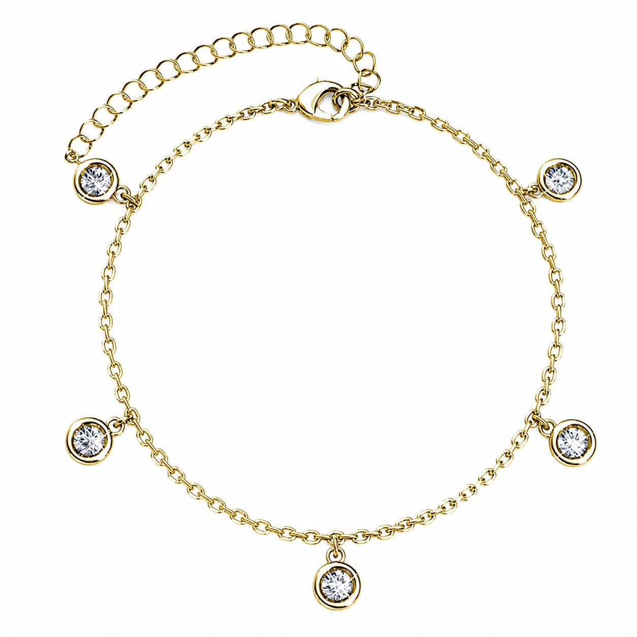 ROUGEMONT Charm-Armband Funkelndes Zirkonia Damen Armband 18cm+5cm Länge, Hypoallergen