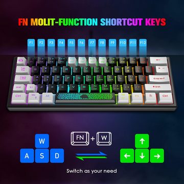 ZIYOU LANG RGB-Chroma-Hintergrundbeleuchtung Gaming-Tastatur (mit Immersives Spielerlebnis, halbmechanisches Tastenkappendesign)