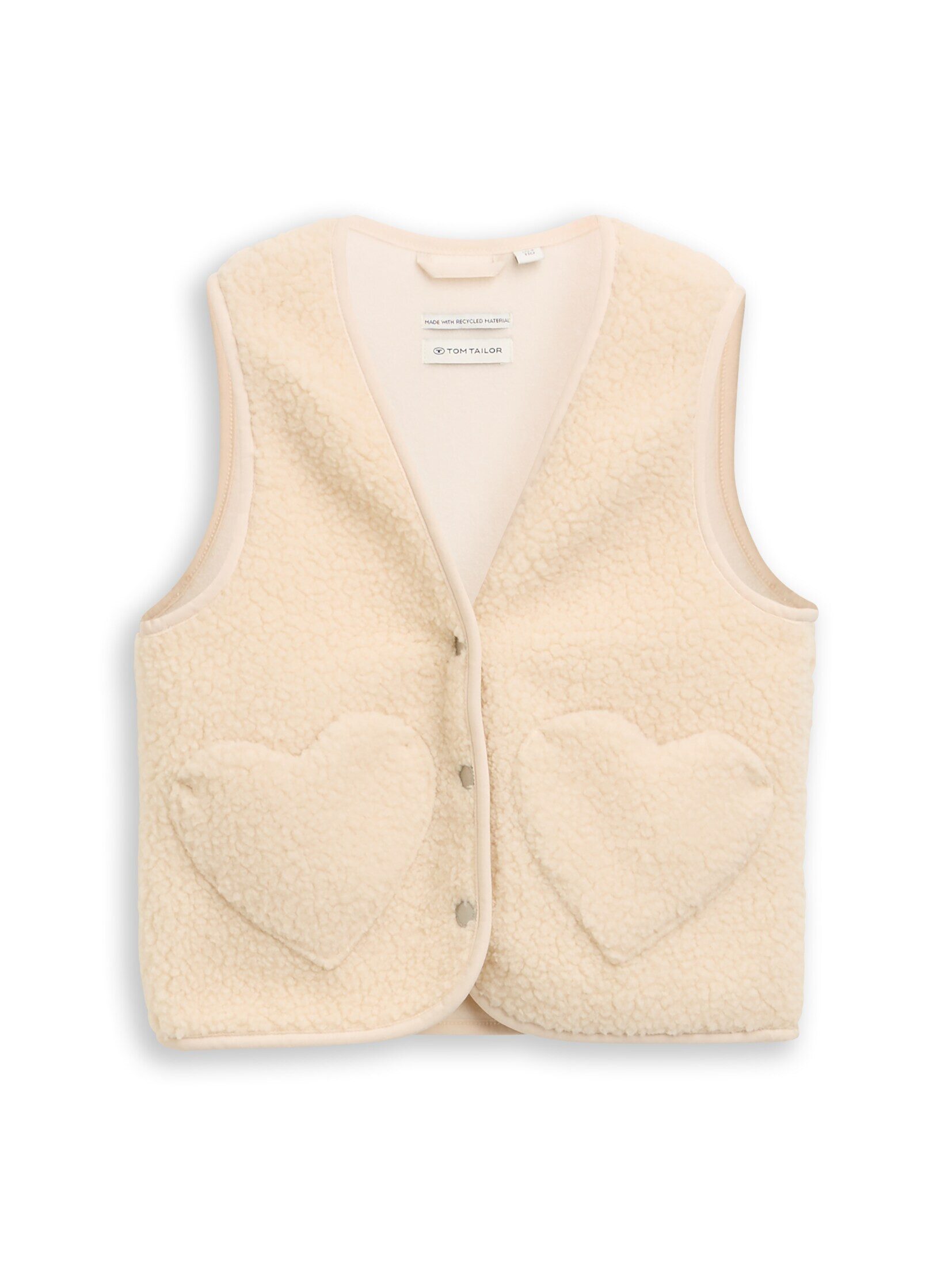 TOM TAILOR Sweatshirt Strick & Sweatshirts Teddy Weste mit Herztaschen und Fleece
