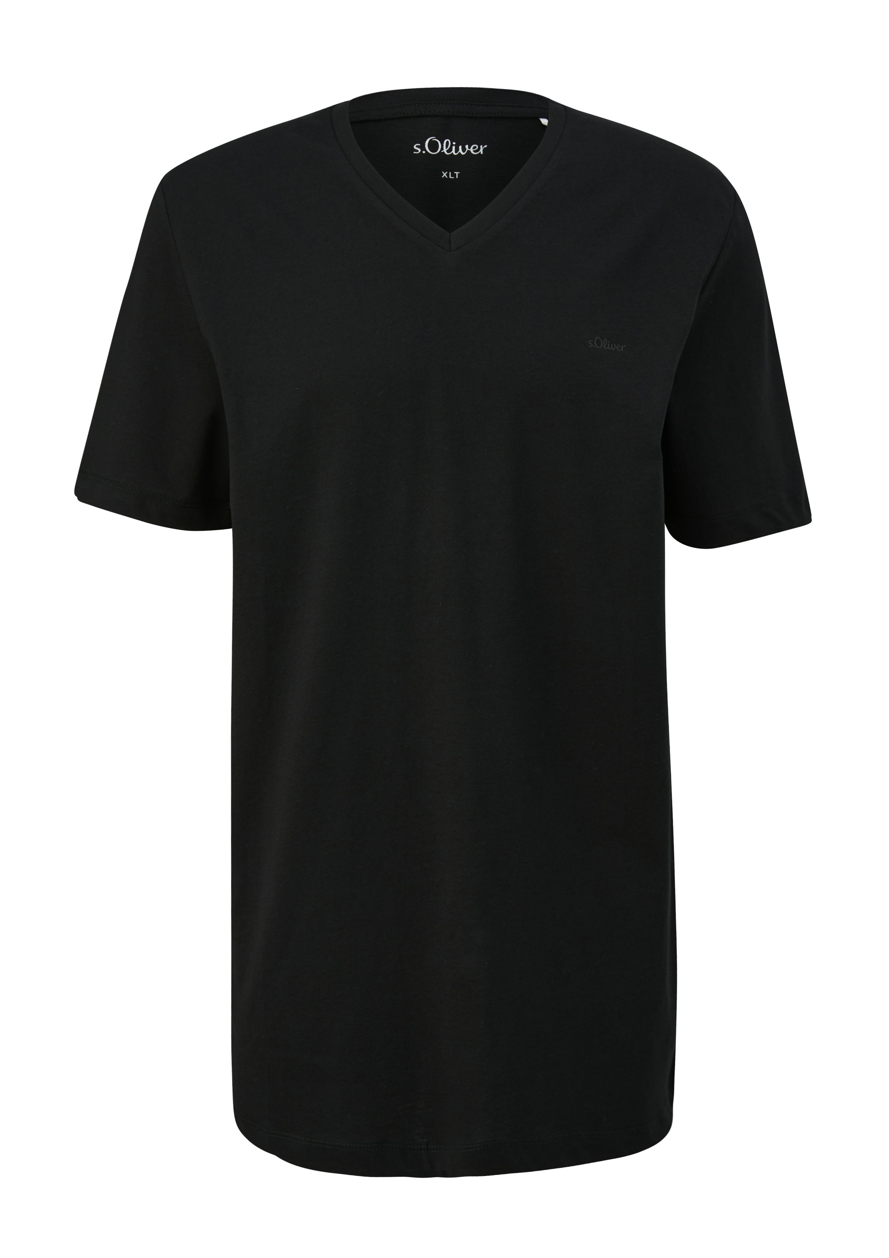 s.Oliver Kurzarmshirt T-Shirt mit Label-Print Logo günstig online kaufen