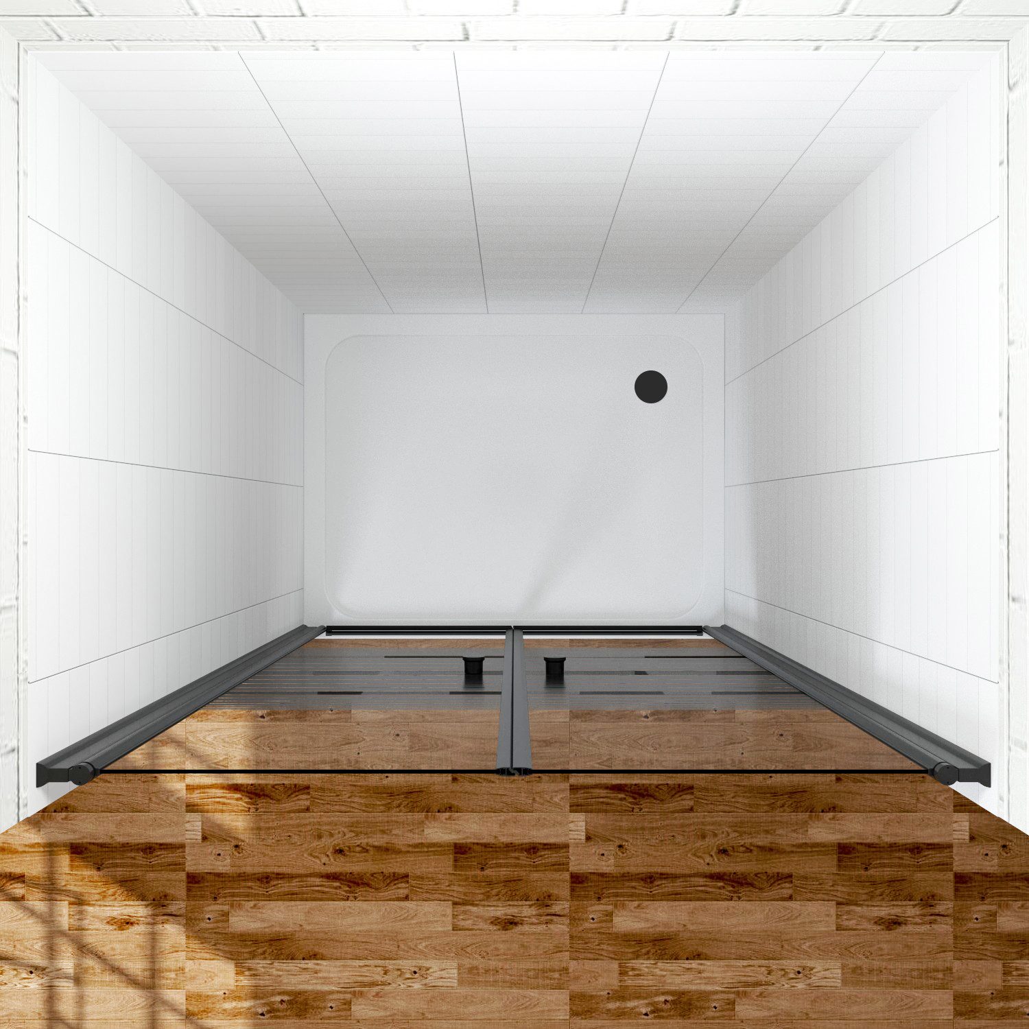 AQUALAVOS Dusch-Pendeltür Duschtür Nische Pendeltür Duschwand Schwingtür mit Dekor Querstreifen, 80x197 cm, 6 mm Nano Einscheiben-Sicherheitsglas, barrierefrei einbaubar, Türöffnung: Tür öffnet nach innen oder außen