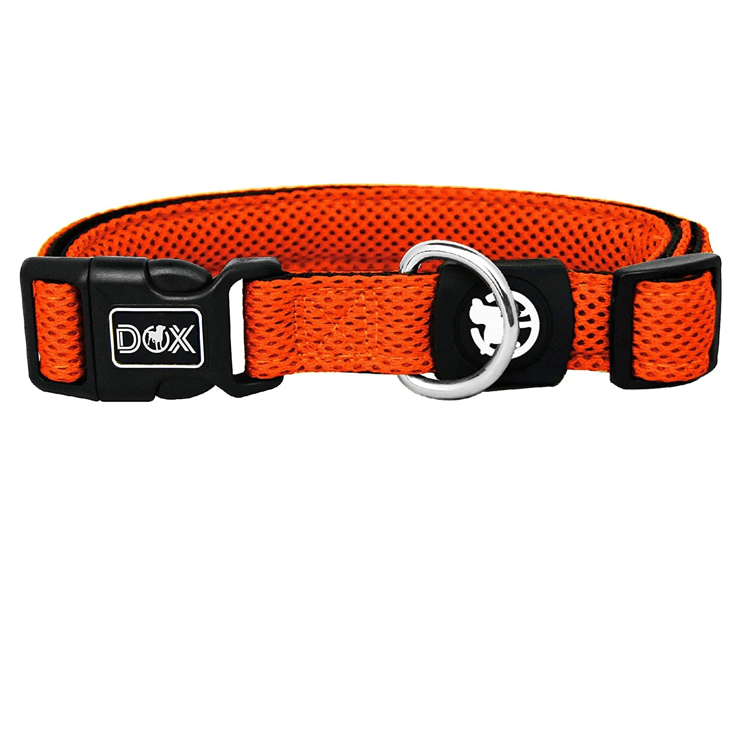 DDOXX Hunde-Geschirr Hundehalsband Air Mesh, verstellbar, gepolstert,  Orange S - 2,0 X 27-37 Cm Gewebe