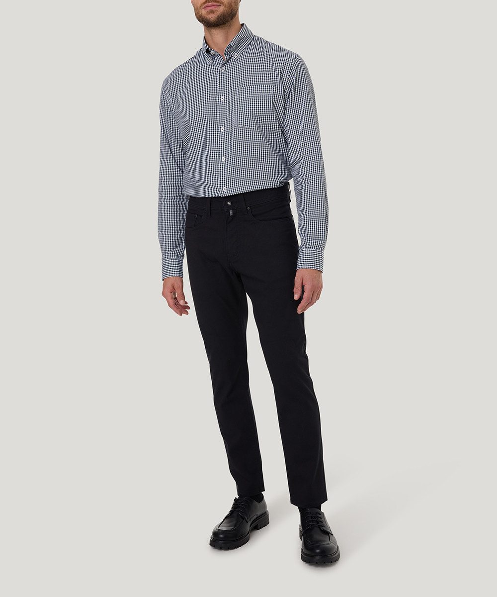 Pierre Cardin 5-Pocket-Jeans Lyon Tapered Baumwoll-Flachgewebe mit feiner Struktur