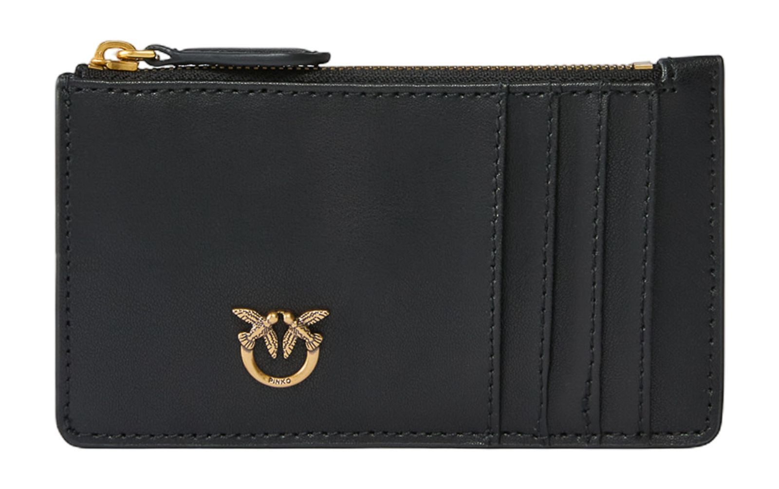 PINKO Kartenetui Cardholder Sheep Nappa Chevron, aus echtem Rindsleder