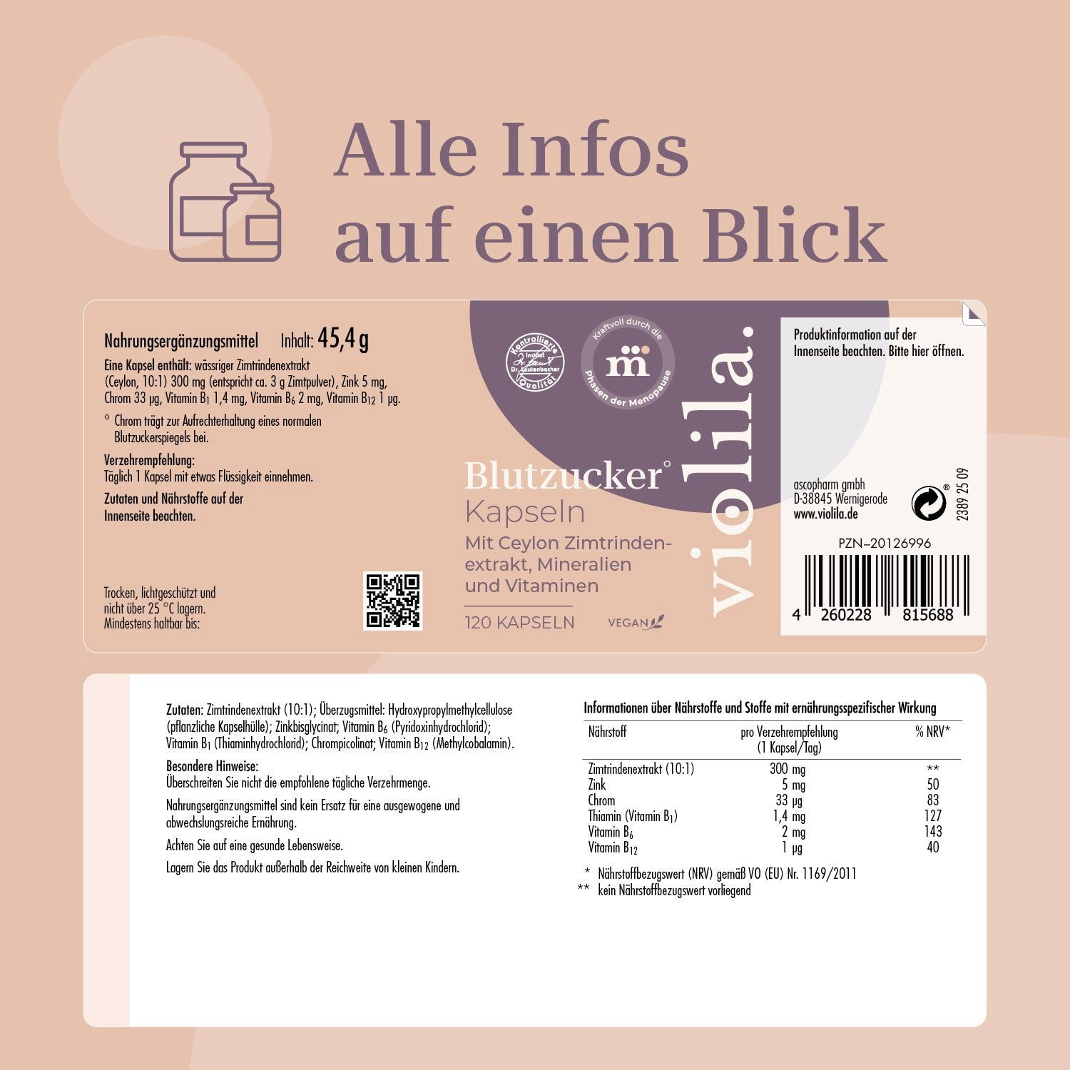 Ascopharm violila Blutzucker Kapseln 1, 1 er