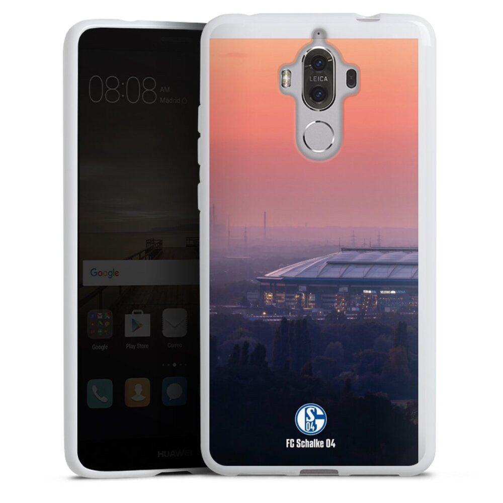 DeinDesign Handyhülle Stadion FC Schalke 04 Offizielles Lizenzprodukt Schalke 04 Stadion, Huawei Mate 9 Silikon Hülle Bumper Case Handy Schutzhülle