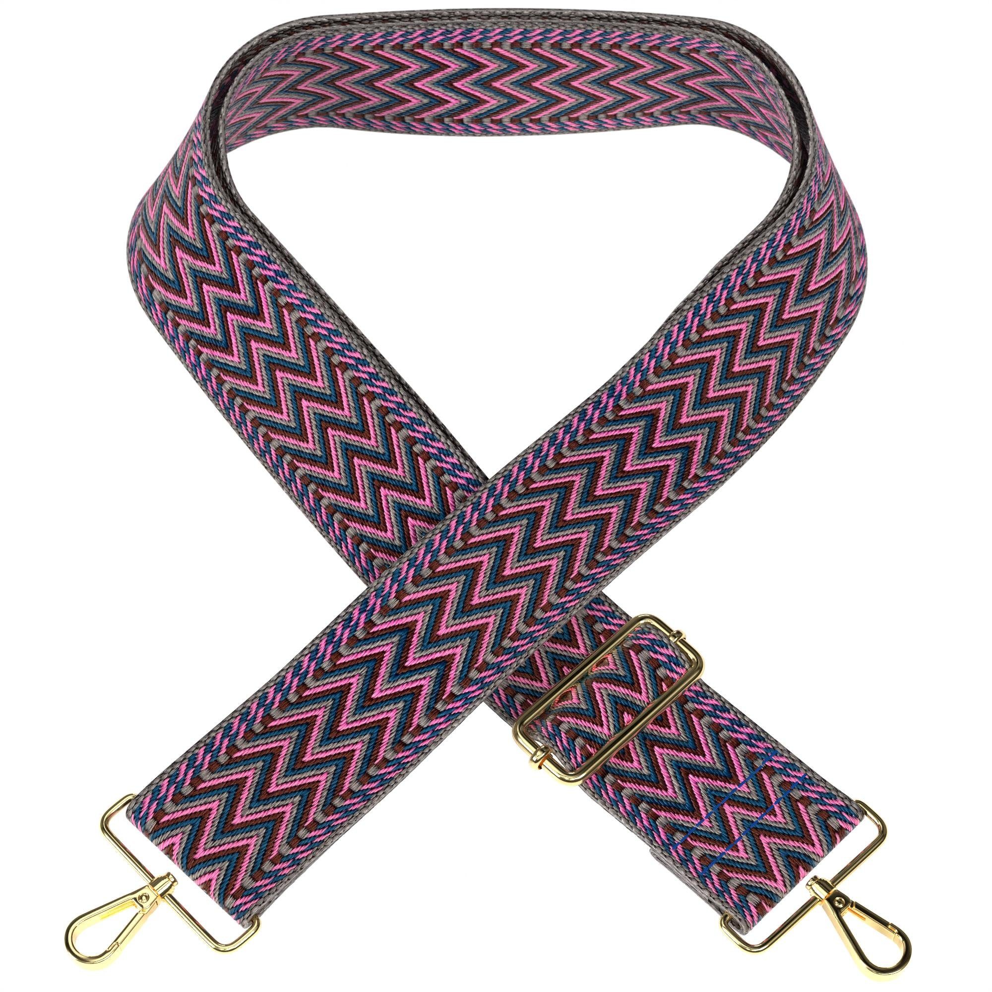 EAZY CASE Schulterriemen Buntes gemustert Taschenband Universal Style Accessoire Mix - Gold für Unicorn Festival Taschen Pink Lila Metall Schultergurte