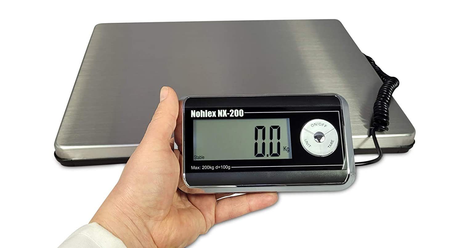 NOHLEX Personenwaage Nohlex Plattformwaage 200kg/100g Robuste Qualität Edelstahlplattform, Edelstahl Plattform
