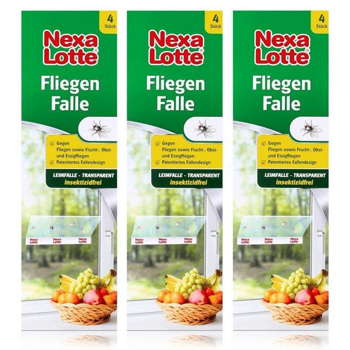 Nexa Lotte Insektenfalle Nexa Lotte Fliegen Falle 4 Stk. - Frucht- Obst- und Essigfliegen (3er