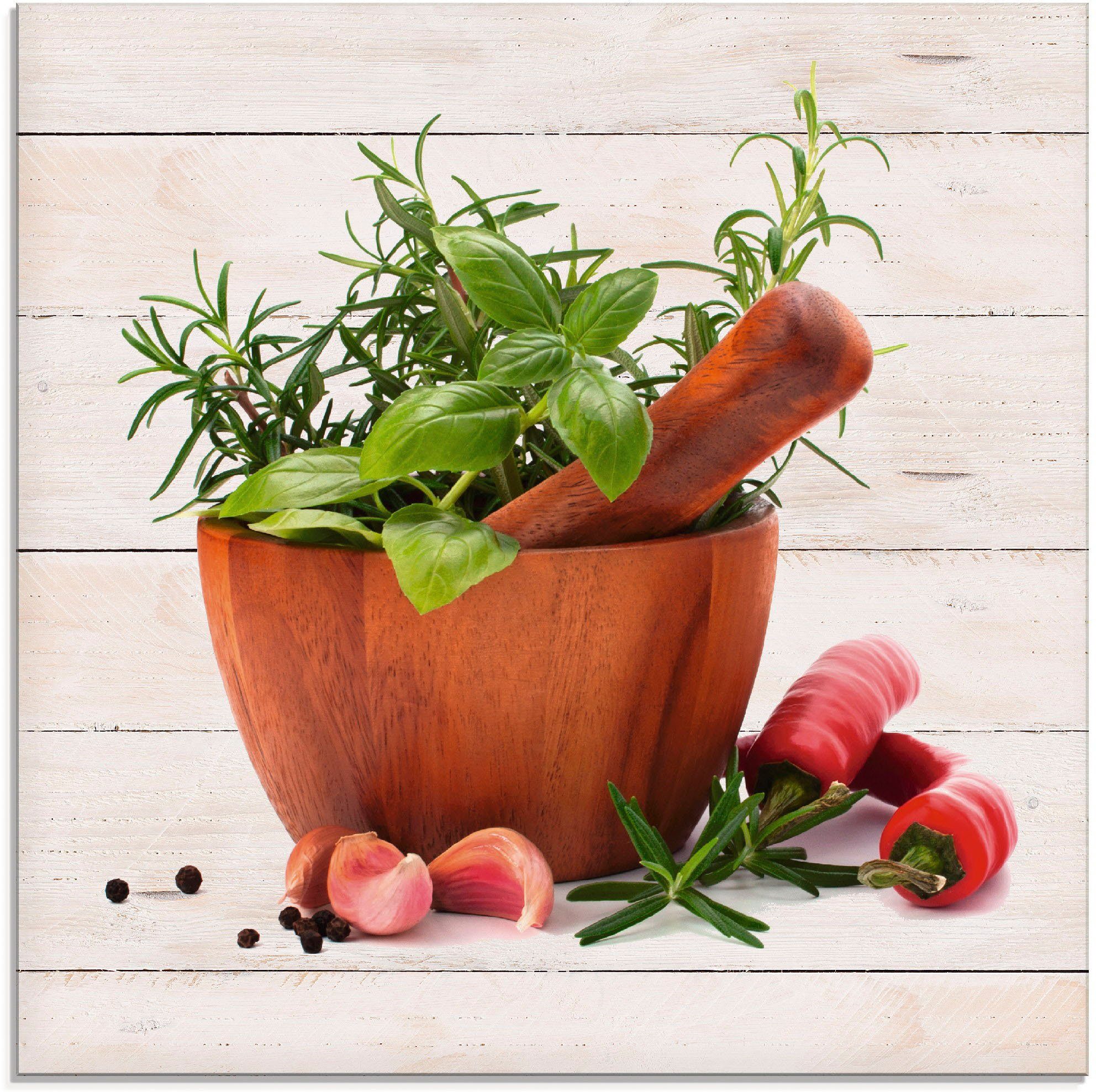 Artland Glasbild Frische Kräuter und Gewürze, Arrangements (1 St), in verschiedenen Größen