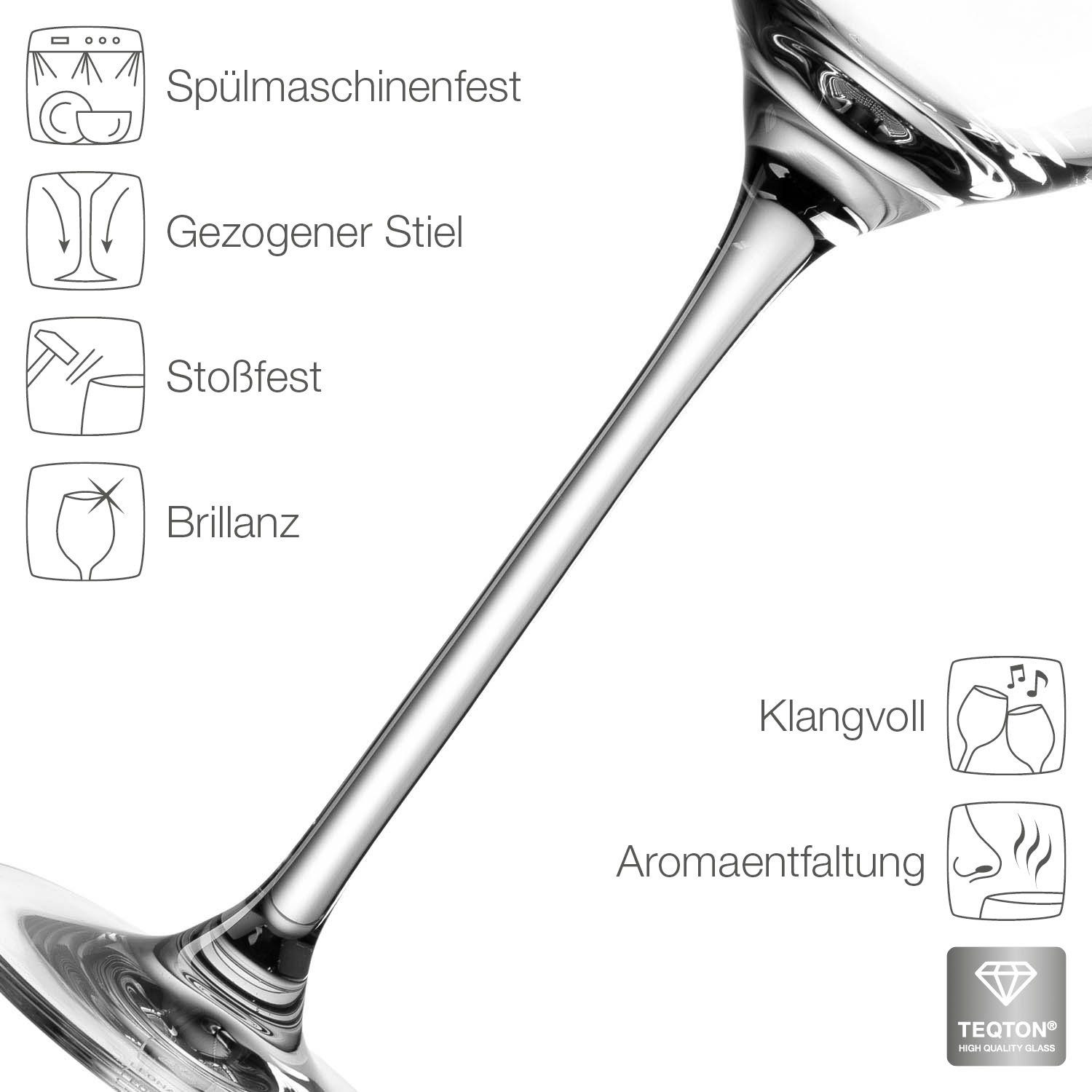 LEONARDO Weißweinglas CHEERS, 6-tlg., Kristallglas, 400 ml, 6-teilig