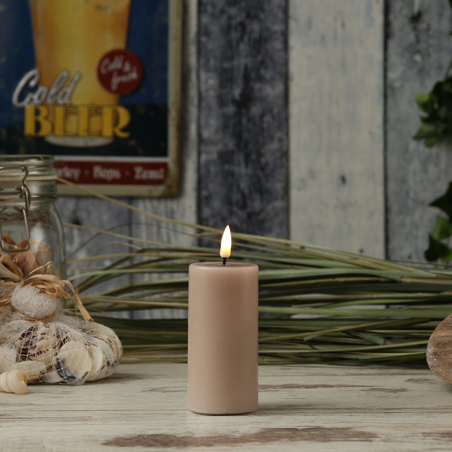 Deluxe Homeart LED-Kerze LED Kerze Mia Echtwachs 3D Flamme flackernd H: 10c günstig online kaufen