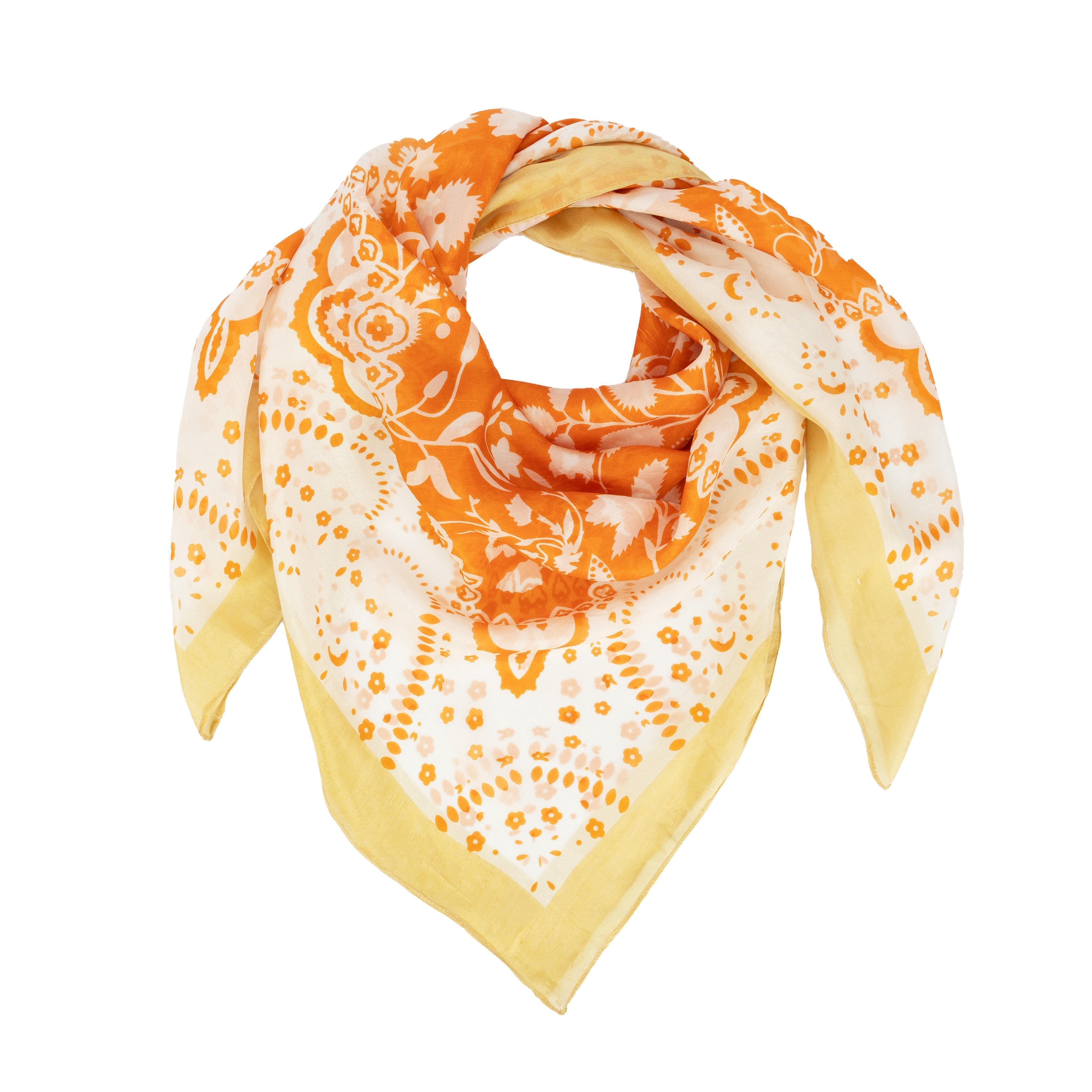 El Puente Modetuch Tuch "Herbstblumen", Handmade, Handmade