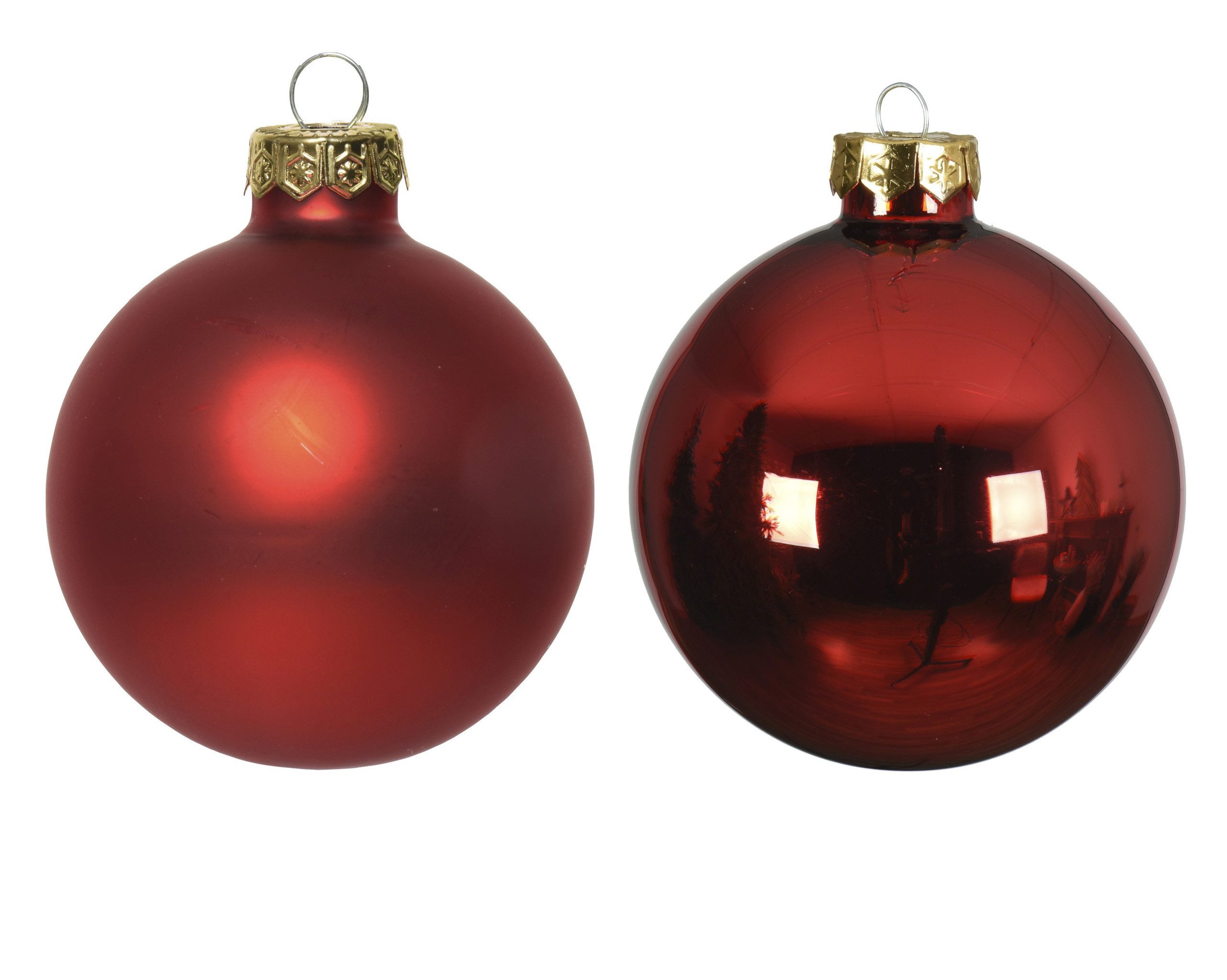 Kaemingk Christbaumschmuck, Weihnachtskugeln Glas 4cm 18 Stück - Weihnachtsrot