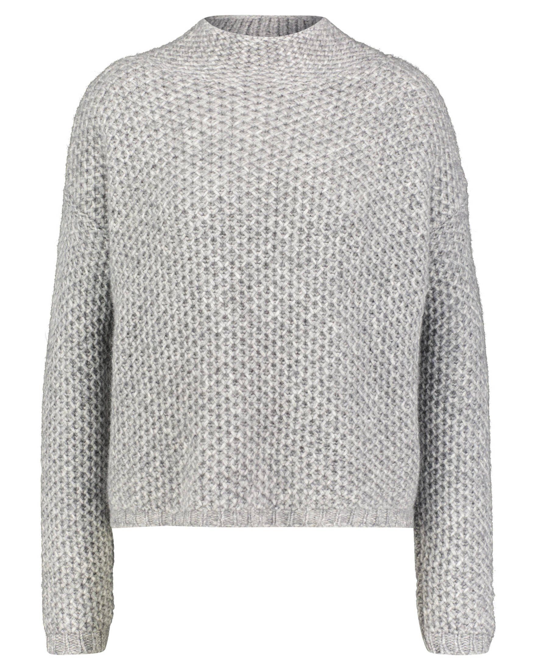 Wolle mit HUGO und (231) Damen Alpaka Strickpullover grau (1-tlg) Pullover SAFINEYNA