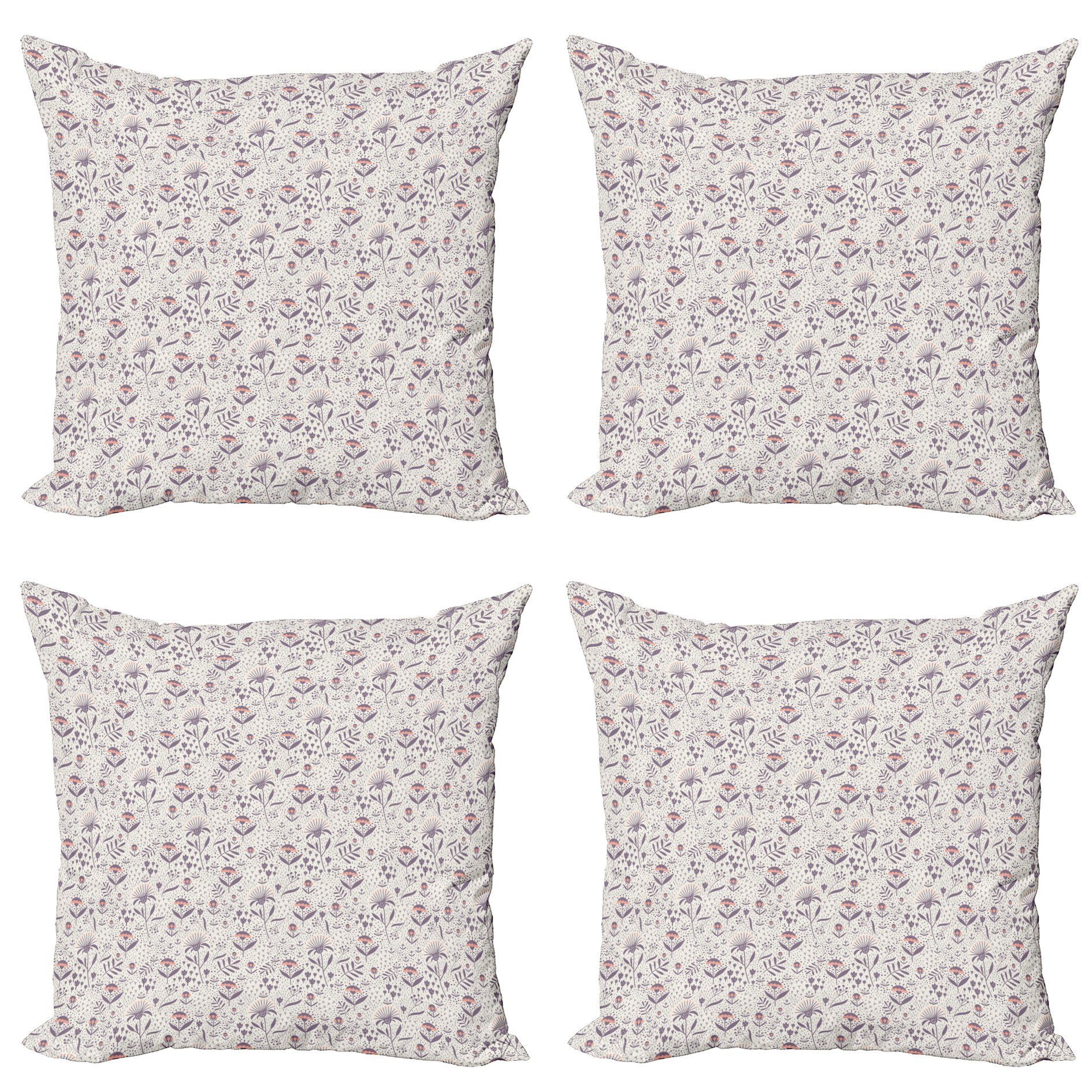 Modern White Blume Kissenbezüge Digitaldruck, auf (4 Blossom-Muster Doppelseitiger Stück), Off Abakuhaus Accent