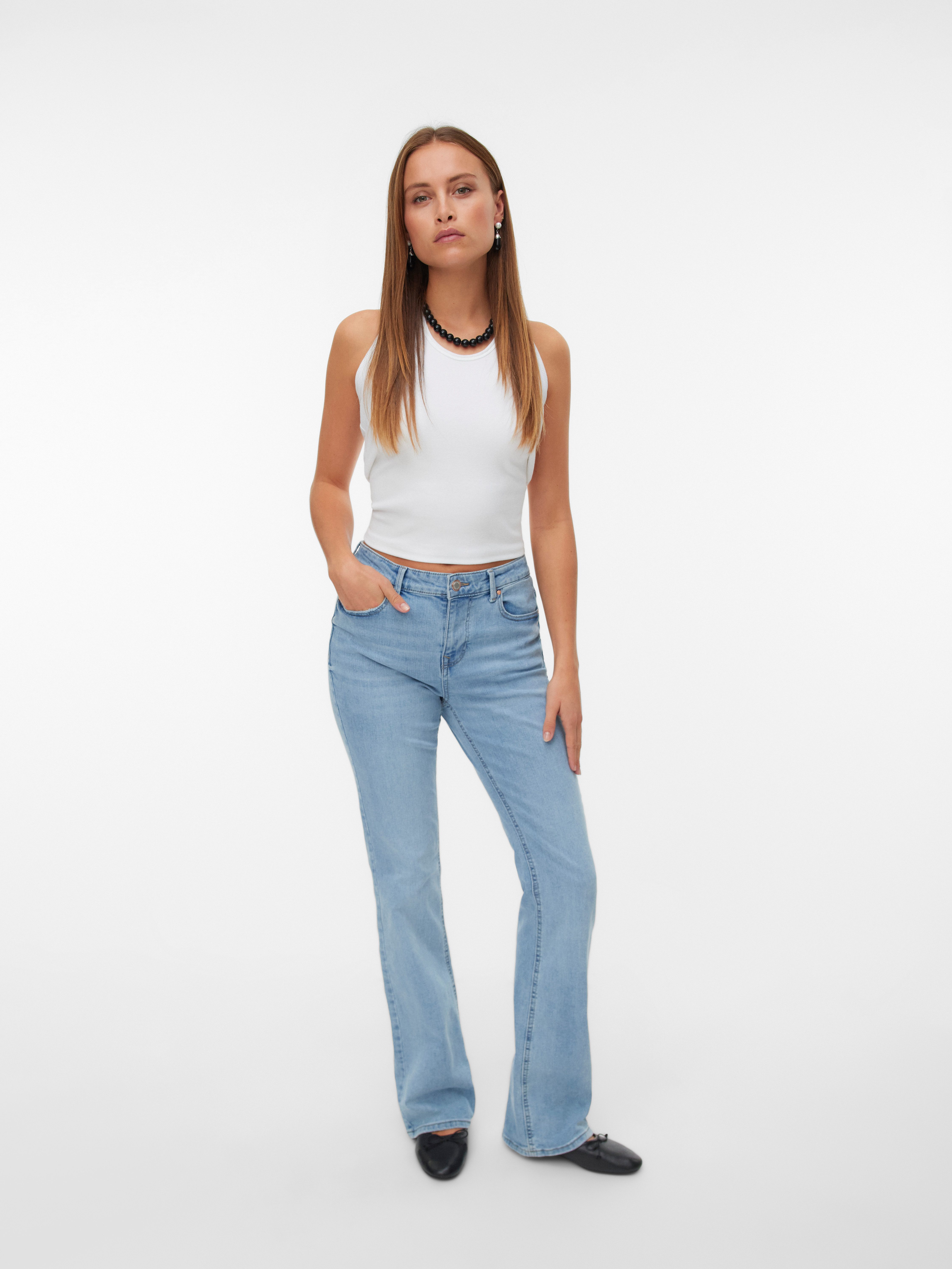 Vero Moda Bootcut-Jeans VMFLASH MR FLARED POCKET JNS RA3043 NOOS