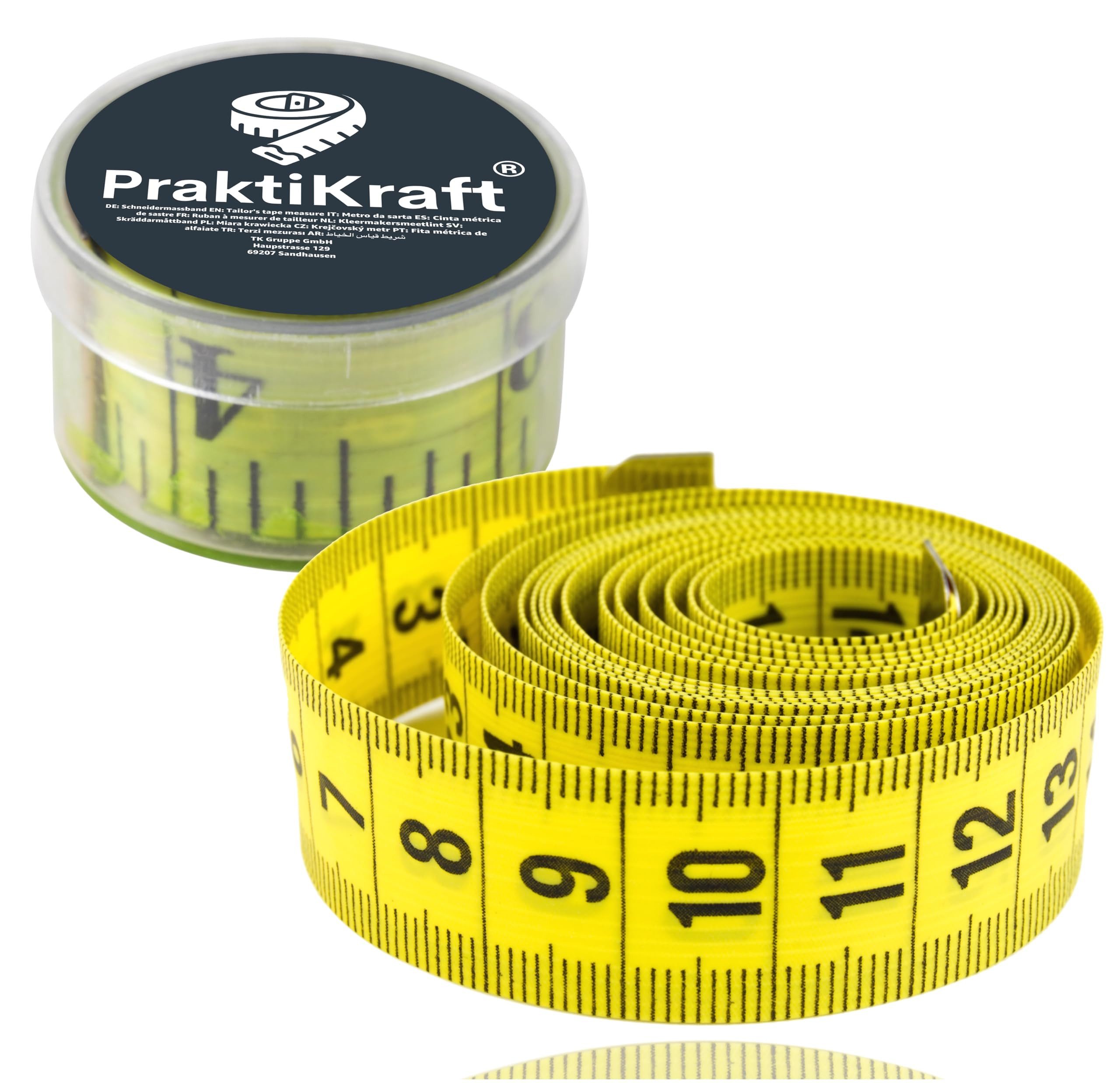 Praktikraft Maßband Maßband 150 cm – 2 in 1 Schneidermaßband cm & Inch