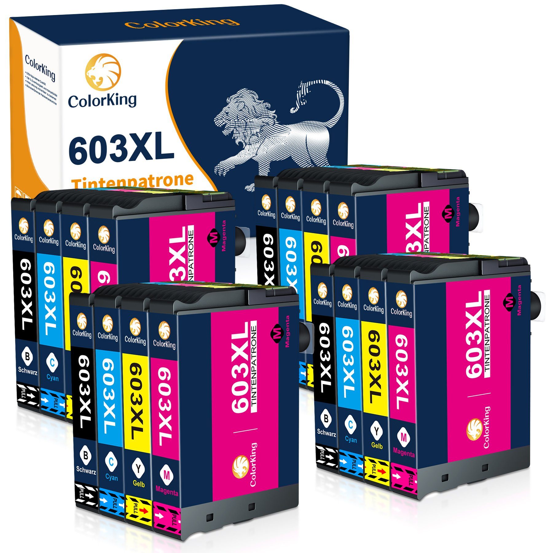 ColorKing 603XL multipack Tintenpatrone (Ersatz Gelb 2830 für Schwarz, Set) 4* 4* 4* Workforce (16er 2810) 4* Cyan, 2850 Magenta, WF-2835