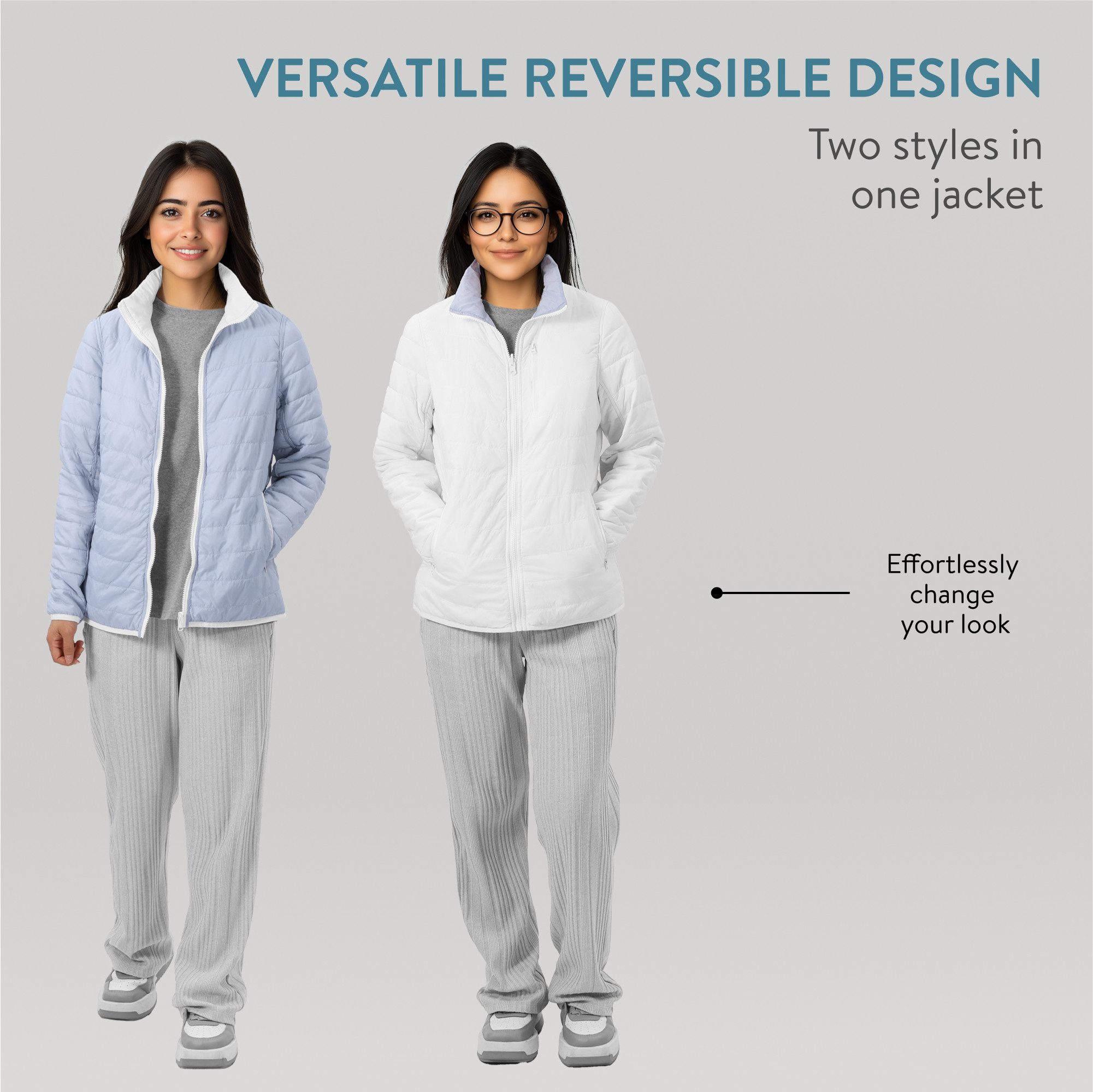 JEMIDI Sakko Damen Steppjacke leicht - Puffer Jacket - Jacke S weiß arktisc günstig online kaufen