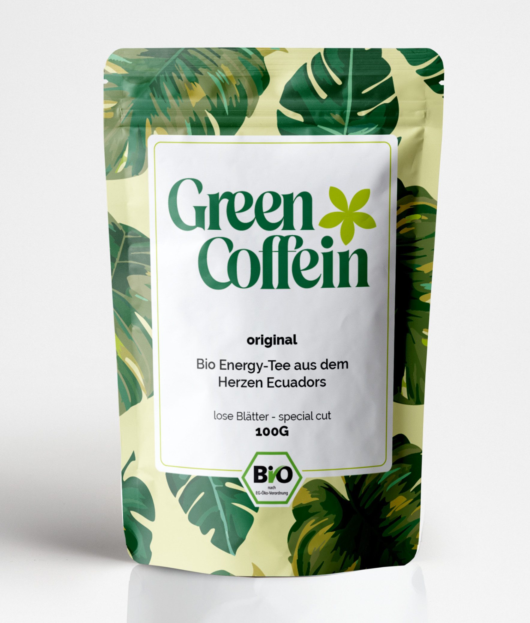 Green Coffein Tee Bio Guayusa Tee – Natürlicher Wachmacher & Fokus (100g oder 500g), 1 x 100 g, 1 St., Fokus ohne Herzrasen oder Nervosität