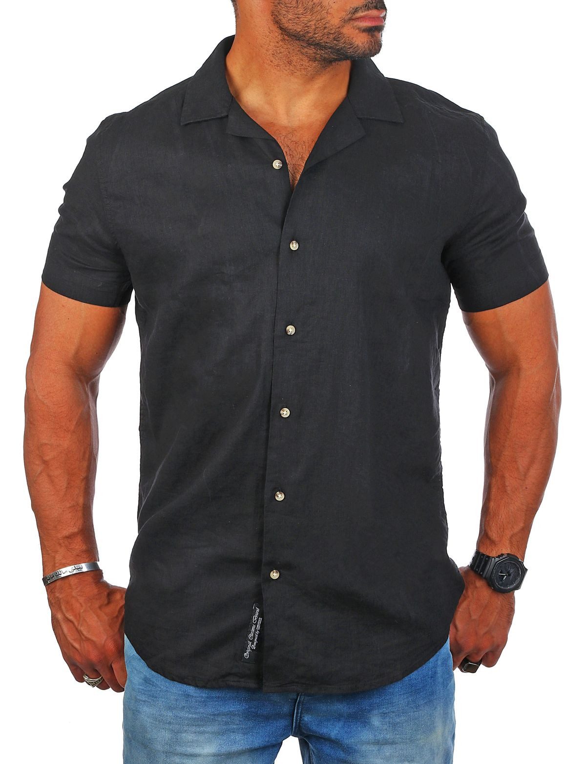 CARISMA Kurzarmhemd Herren Leinen Baumwoll Mix Casual Hemd 9212 Regular Kur günstig online kaufen