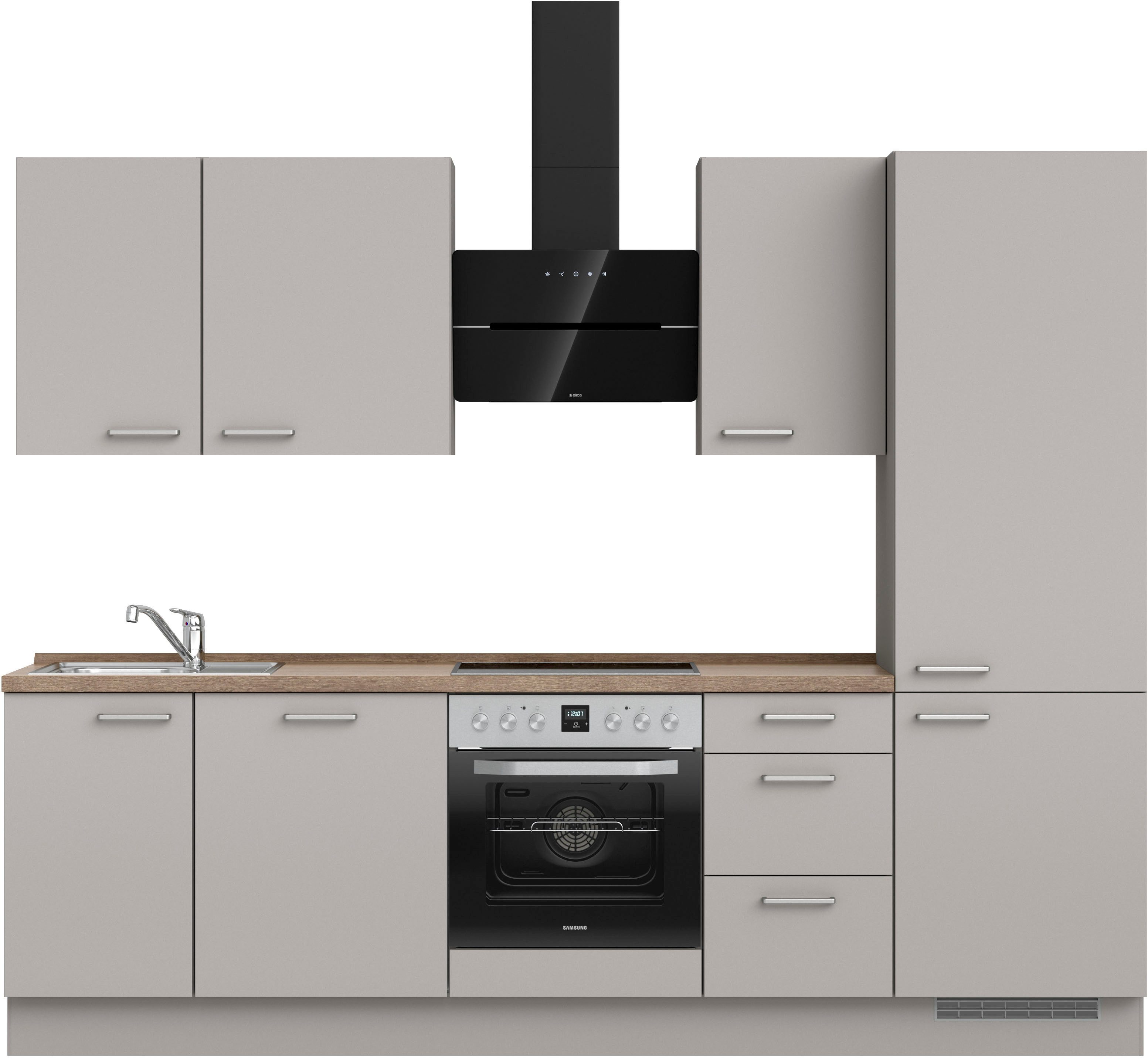 nobilia® Кухниzeile "Touch II", vormontiert, Ausrichtung wählbar, Breite 270 cm, wahlw. mit E-Geräten