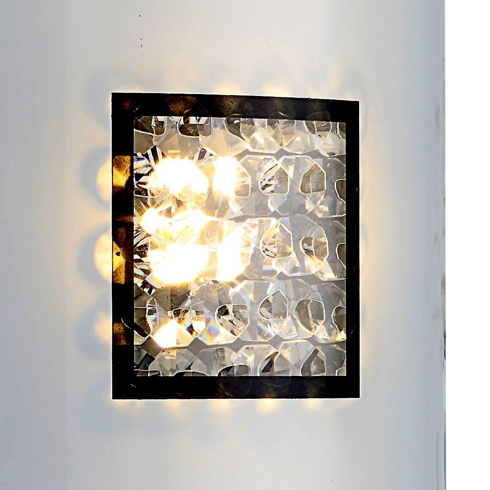 Globo LED 40 cm Glas Kristall verbaut, LED-Leuchtmittel LED H Wandleuchte, fest Warmweiß, chrom Wandleuchte Wandlampe Wohnzimmerlampe