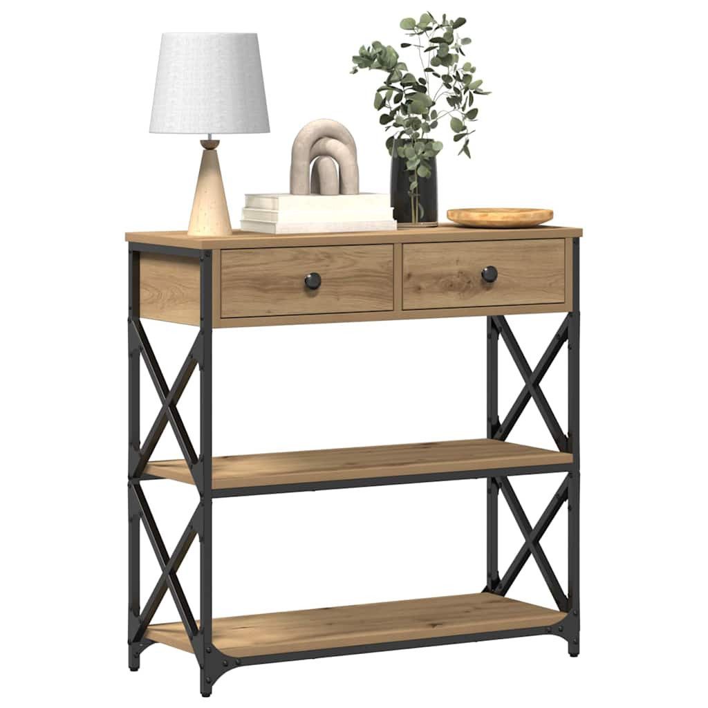vidaXL Beistelltisch Konsole Tisch Artisan-Eiche 75 x 28 x 75 cm (1-St)