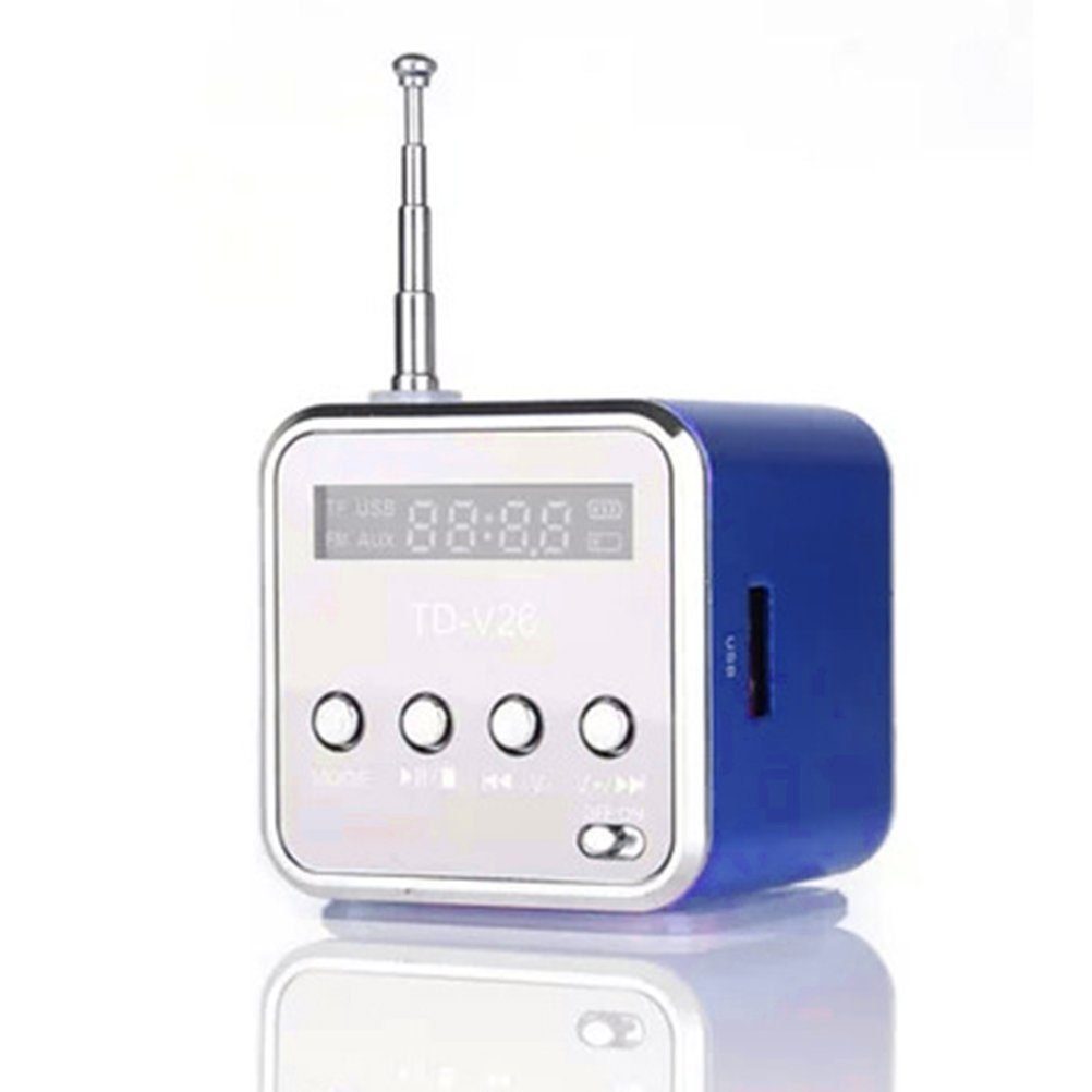 TD AUKUU Digitalradio-Lautsprecher Tragbares Mini Radio FM-Radioempfänger (Micro-Memory-Karte) V26