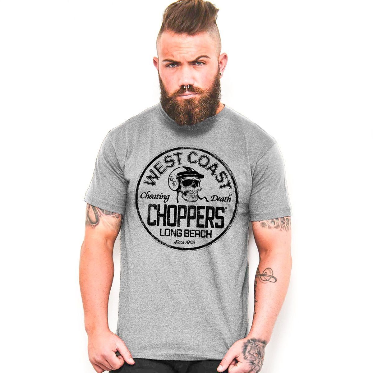 West Coast Choppers T-Shirt West Coast Choppers Herren T-Shirt Cheating Death Adult