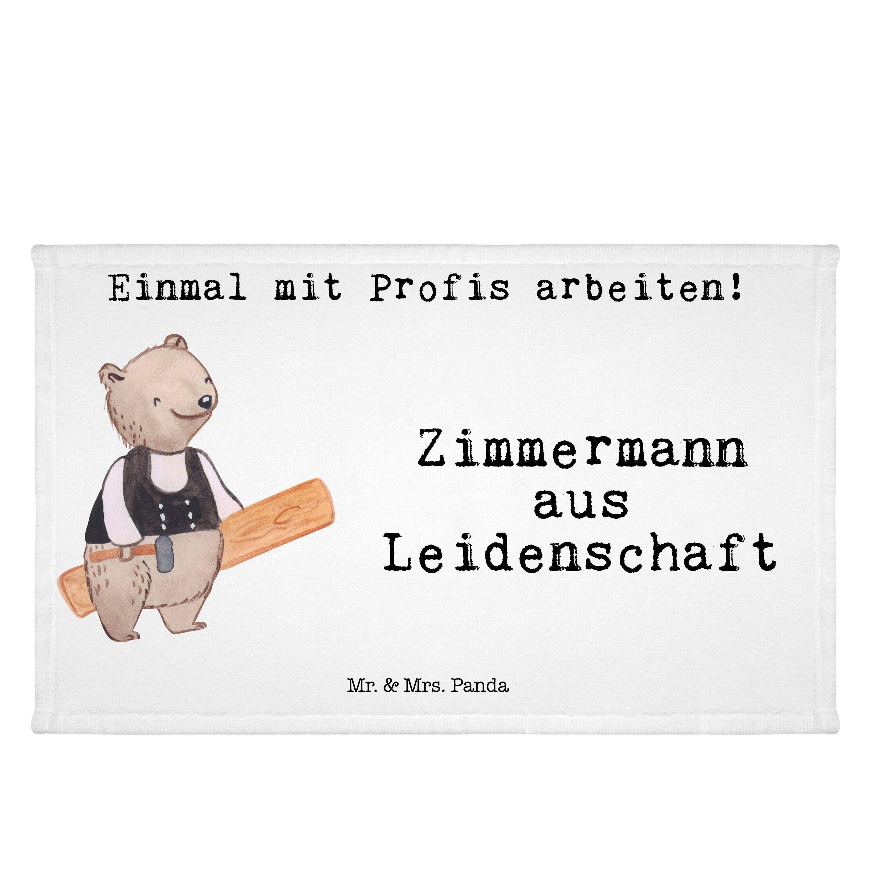 Mrs. Zimmermann - Leidenschaft Weiß Panda aus - Handtuch (1-St) Mr. Geschenk, Frottier, Jubiläum, Re, &